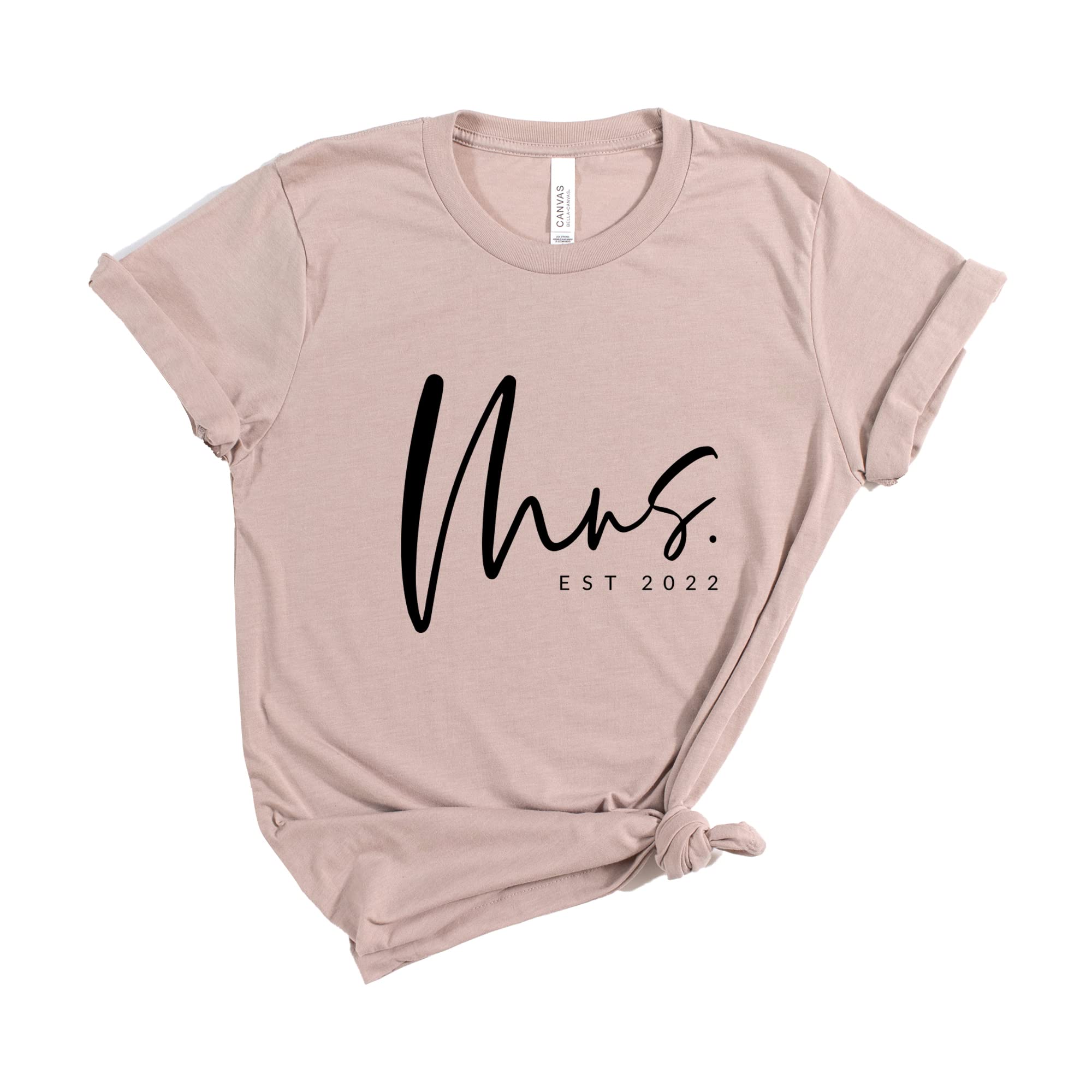 Custom Mr & Mrs Shirts for Couples - Cute Bride Gift, Just Married T-Shirt, Engagement & Honeymoon Apparel - Unisex Cotton Tee with Script Design for Wedding Parties, Bridal Showers & Romantic Getaways