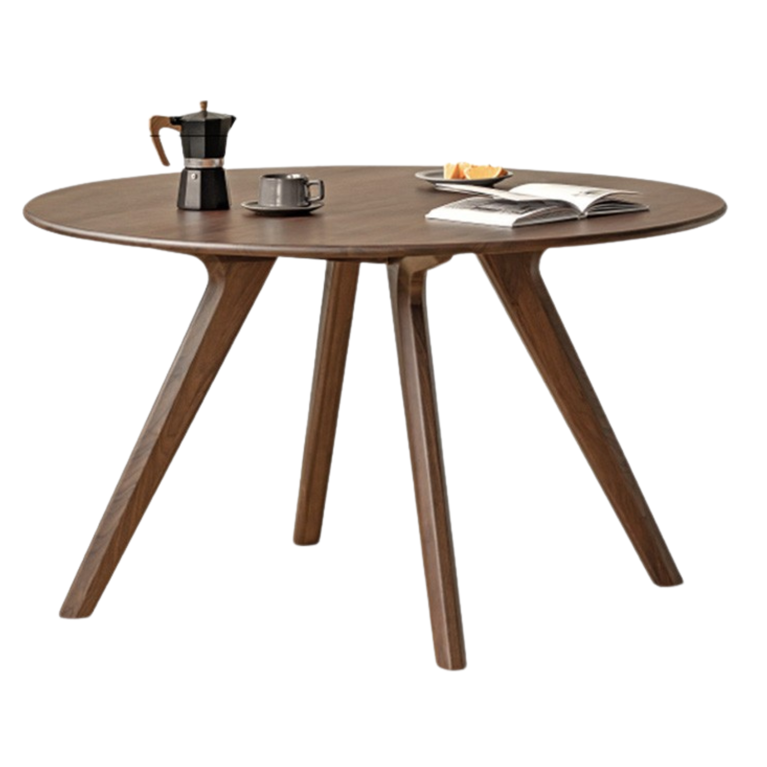 55.1x55.1x29.5 inch / 140x140x75 cm / Rich Dark Walnut Color / round table