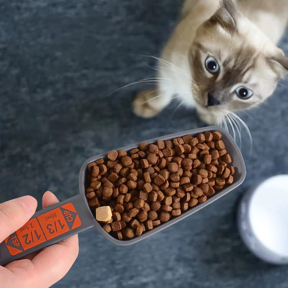 COMTIM Dog Food Scoop Set - Measuring Cups for Pet Food (1 Cup, 1/2 Cup, 1/3 Cup, 1/4 Cup) - Perfect for Portion Control & Feeding Dogs, Cats - Ideal for Kibble, Dry Food Storage & Meal Prep