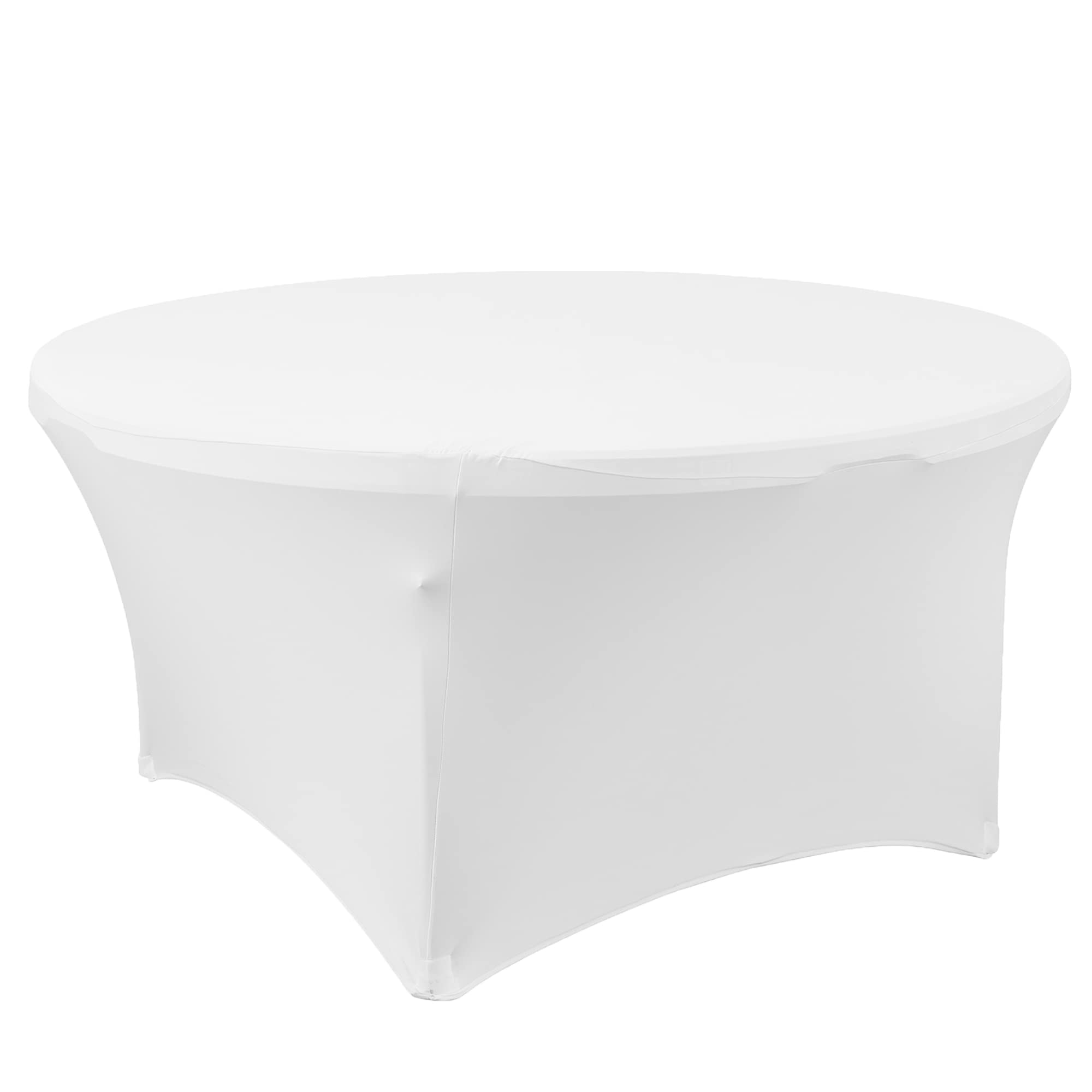 Simply Elegant Round Fitted Spandex Tablecloth - Premium Polyester Spandex Banquet Table Cover for Birthdays, Quinceañeras, Conferences & Events (72