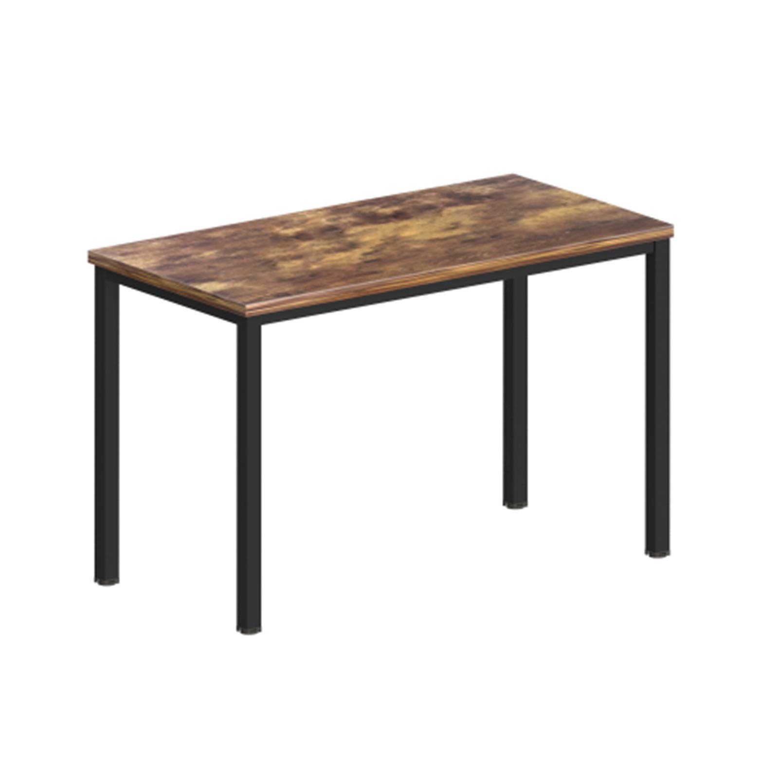 47 Inch Rustic Brown Computer Desk with Shelves - MDF & Metal Multi-Function Table for Home Office, Study, Dining & Living Room - Modern Minimalist Design with Storage Space - Sturdy Workstation for Remote Work & Small Spaces