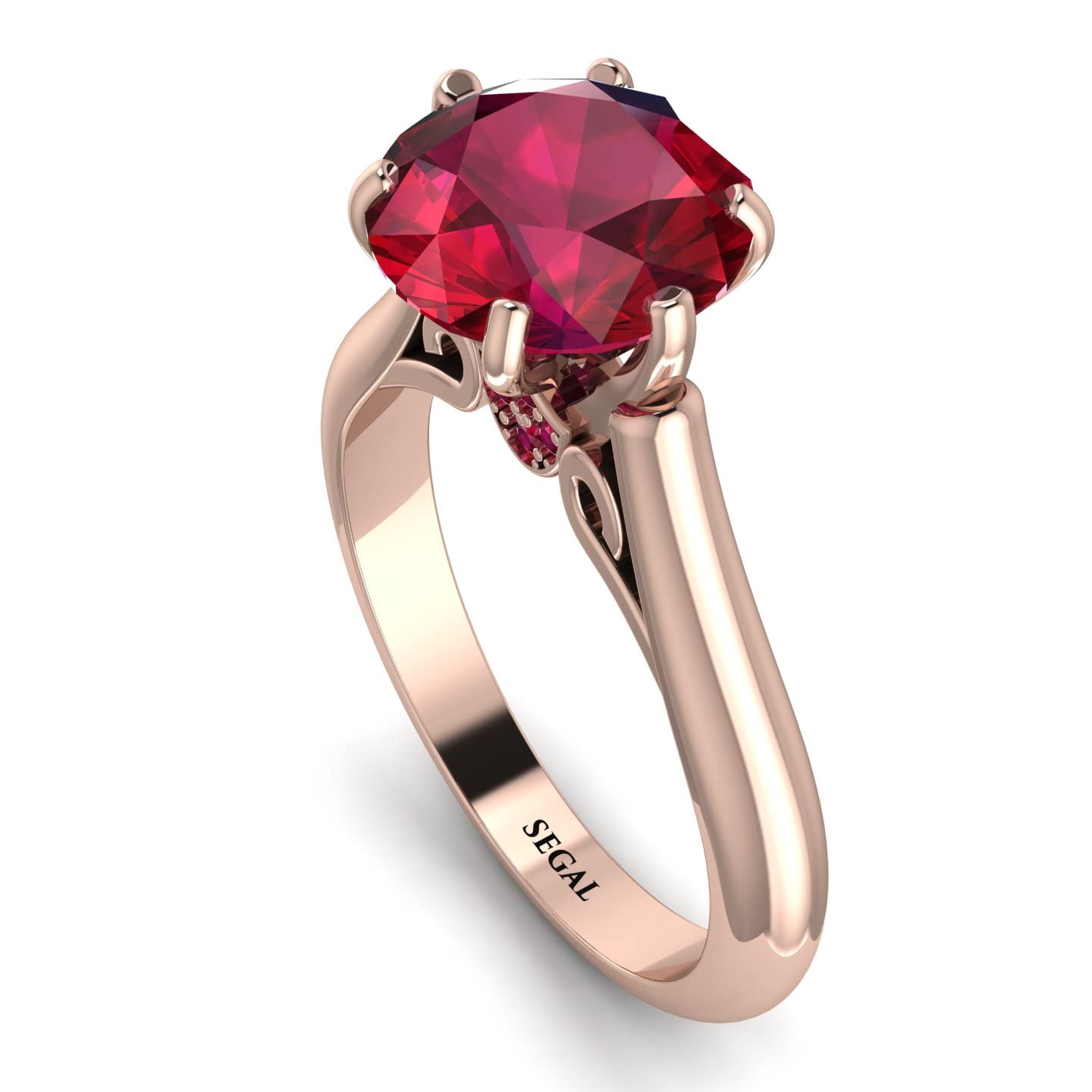 14K-18K Rose Gold Halo Engagement Ring with Lab-Created Ruby - Elegant Promise Ring for Women | Perfect for Proposals, Anniversaries & Special Occasions