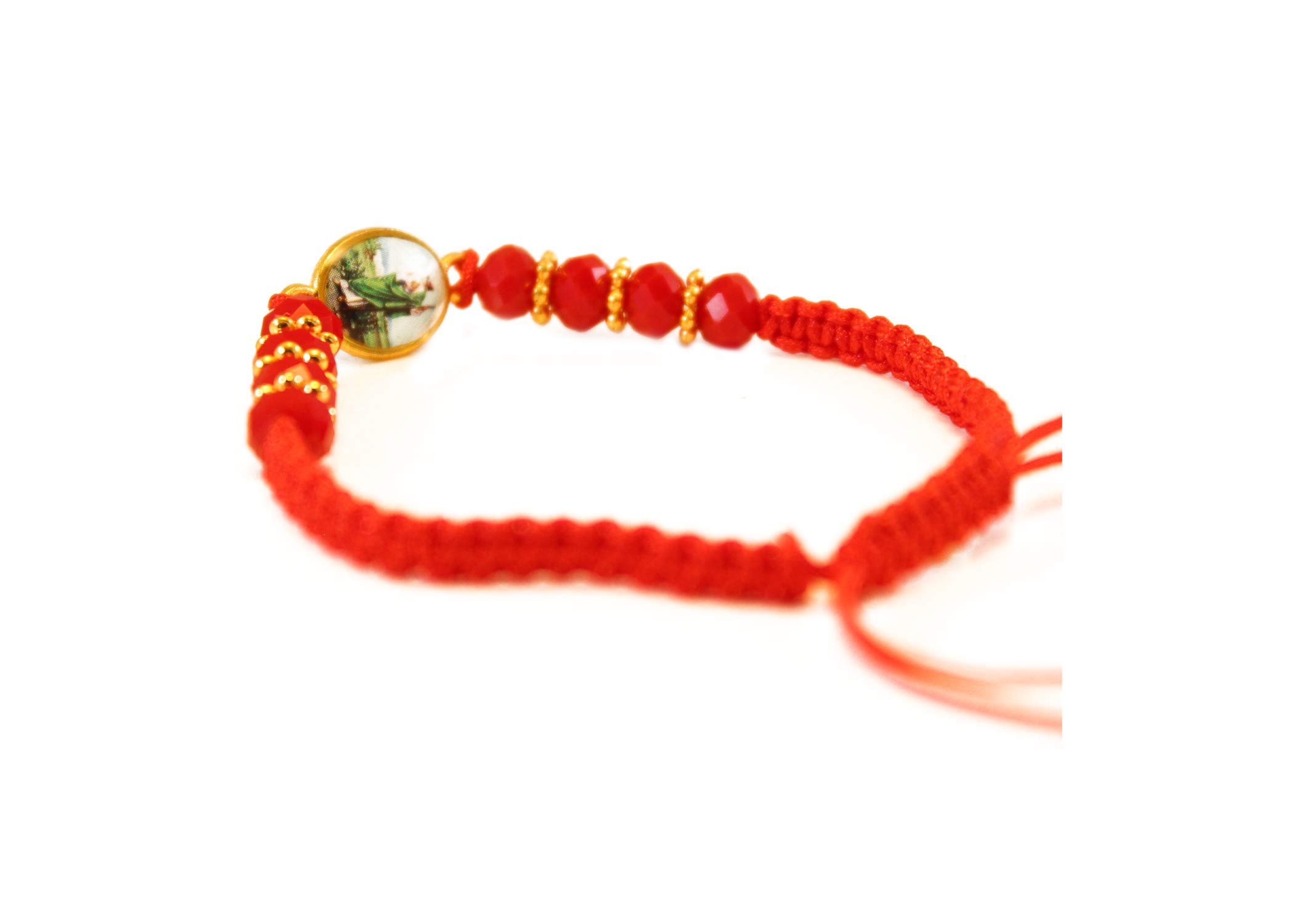 St. Jude Red String Adjustable Bracelet with Red Bead - Protection & Luck Charm for Men & Women | Perfect for Daily Wear, Gifts & Spiritual Blessings