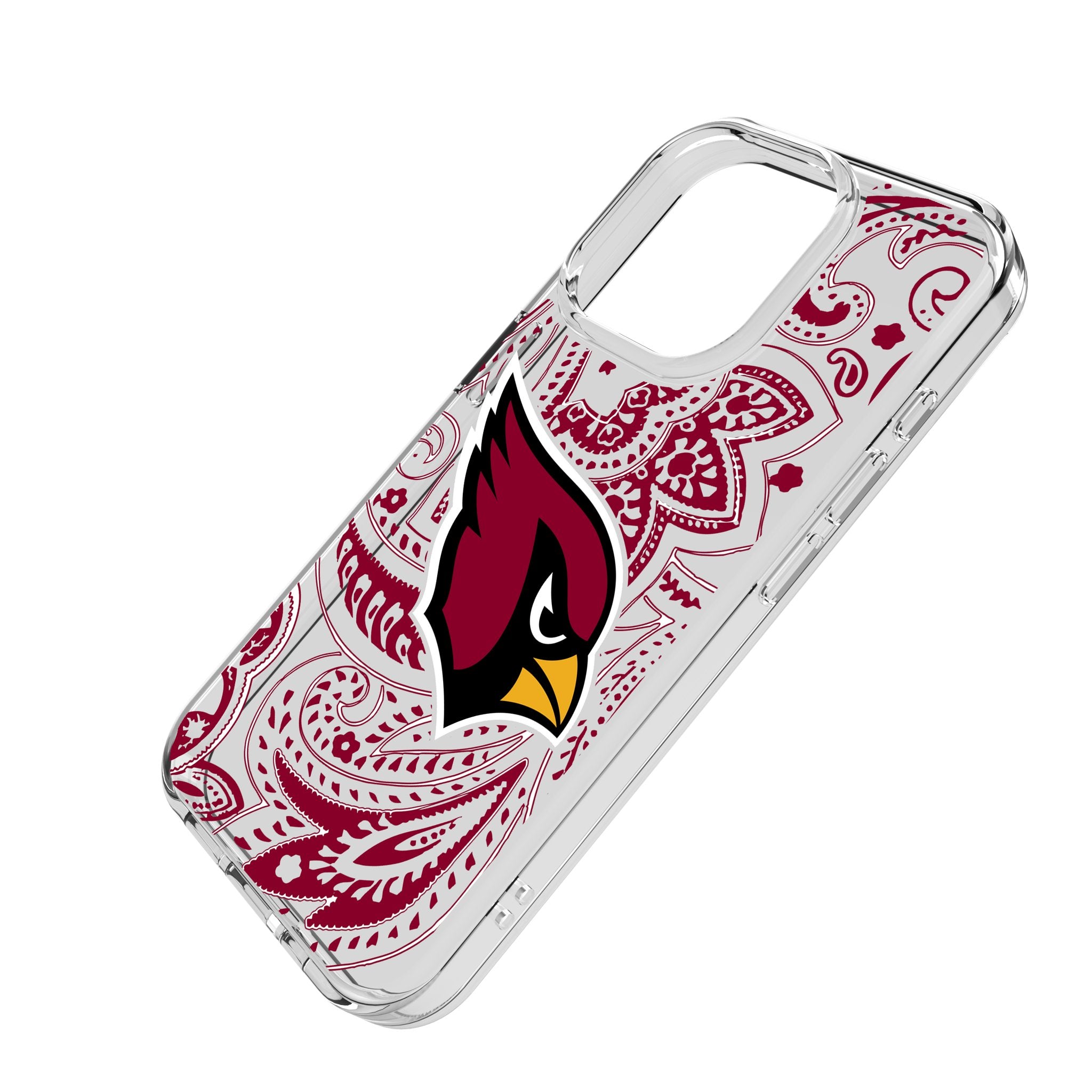 Arizona Cardinals Paisley Clear Phone Case for Apple iPhone 14 13 12 11 Pro Max XR XS - Durable Protective Cover for Football Fans - Perfect for Game Day & Everyday Use