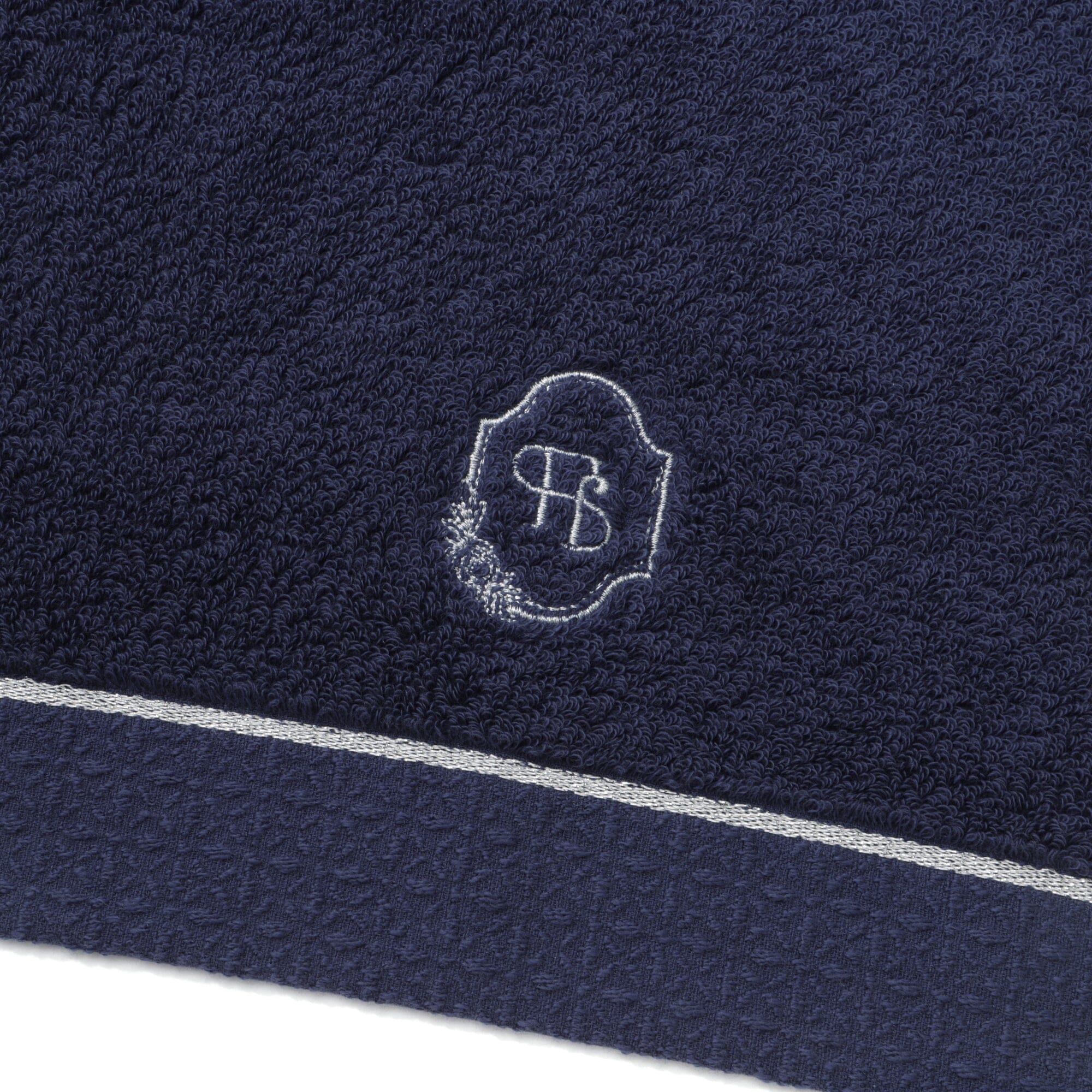 Premium Navy Blue Embroidery Face Towel - Soft & Absorbent for Skincare & Makeup Removal - Perfect for Daily Use, Travel & Spa