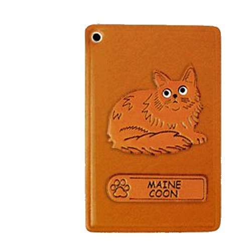 Premium Maine Coon Cat Leather Wallet - Handmade ID/Credit Card Holder Case - VANCA Japanese Craftsmanship | Perfect for Travel, Business & Everyday Use
