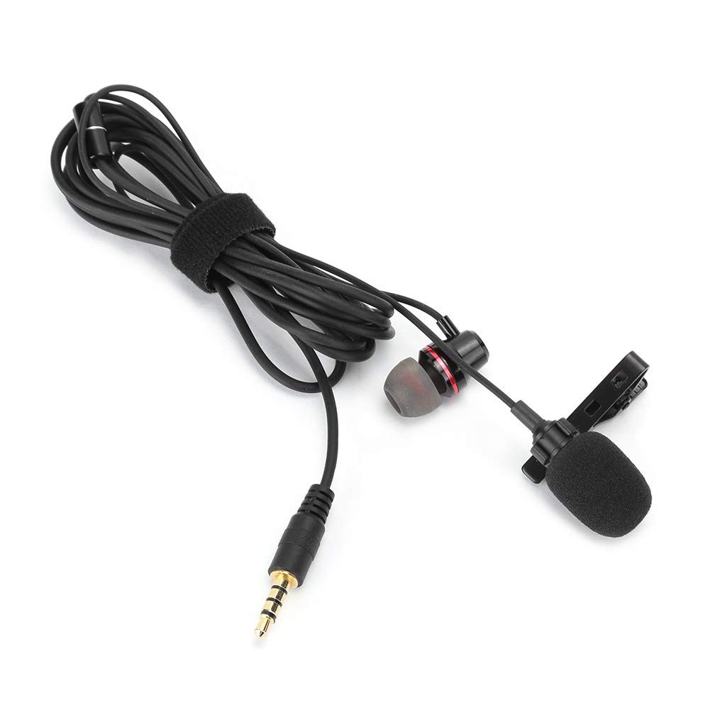 Premium Lavalier Microphone with Headphones - Surround Sound Quality for Singing, Live Streaming & Video Recording | Compact & Flexible Clip-on Mic + Earphone Set for Podcasts, YouTube, Gaming & Online Meetings