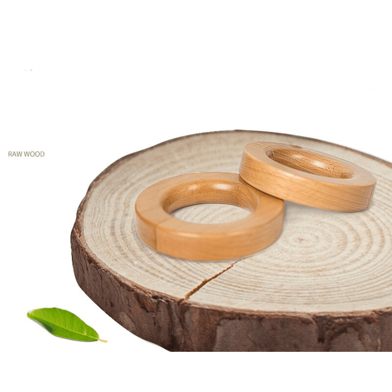 Wooden Magnetic Curtain Tiebacks - Round Wood Rings for Drapes & Curtains - Perfect for Living Room, Bedroom, and Home Decor