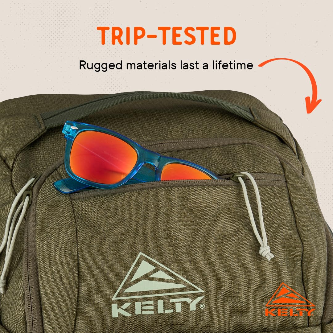 Kelty Redwing Traveler Backpack - 50L Lightweight Hiking Backpack for Men & Women, Durable Travel Pack for Adventure, Camping & Outdoor Activities (Burnt Olive/Black)