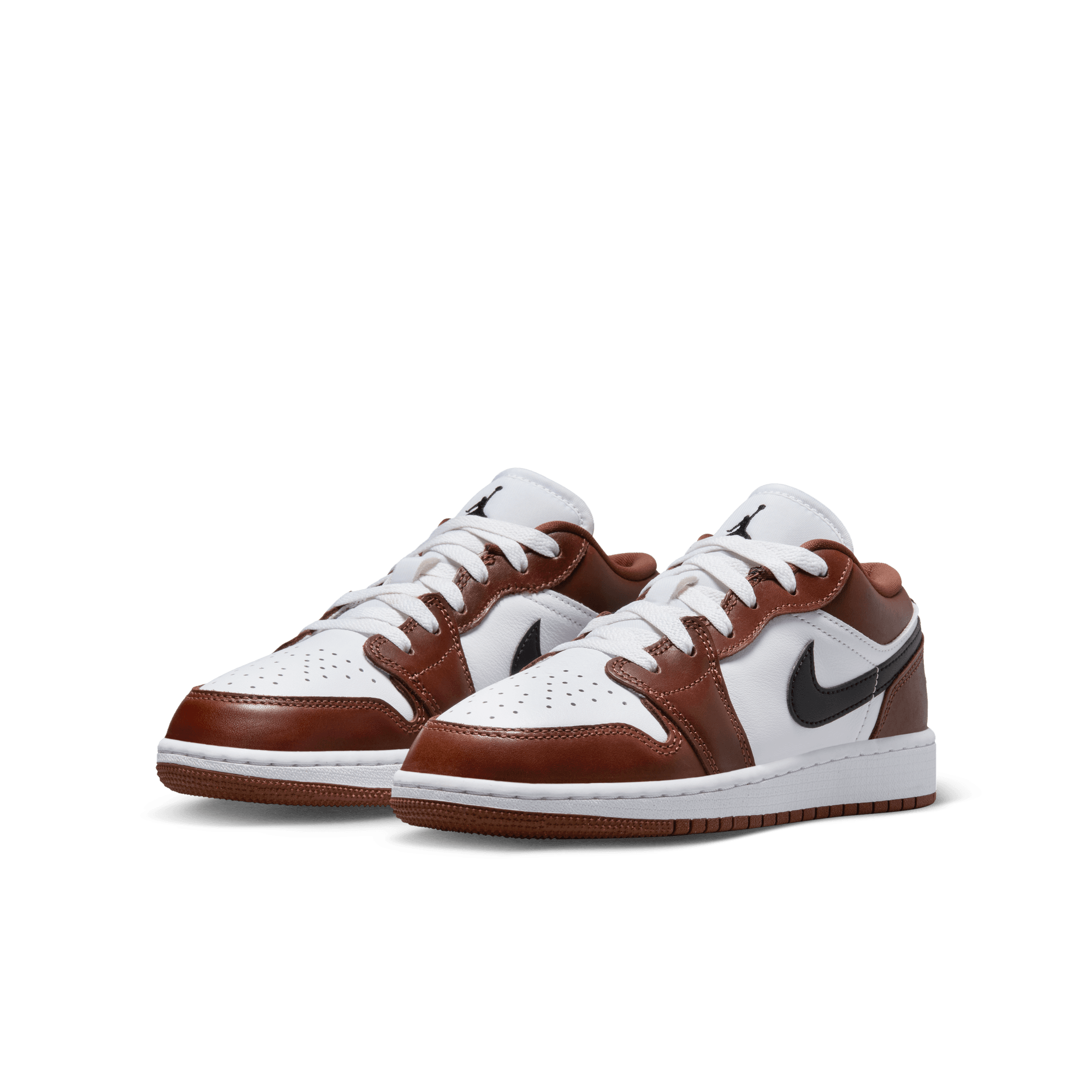AIR JORDAN 1 LOW SE (GS) Sneakers - White/Black/Dark Pony - Comfortable Basketball Shoes for Kids - Perfect for School, Sports & Casual Wear