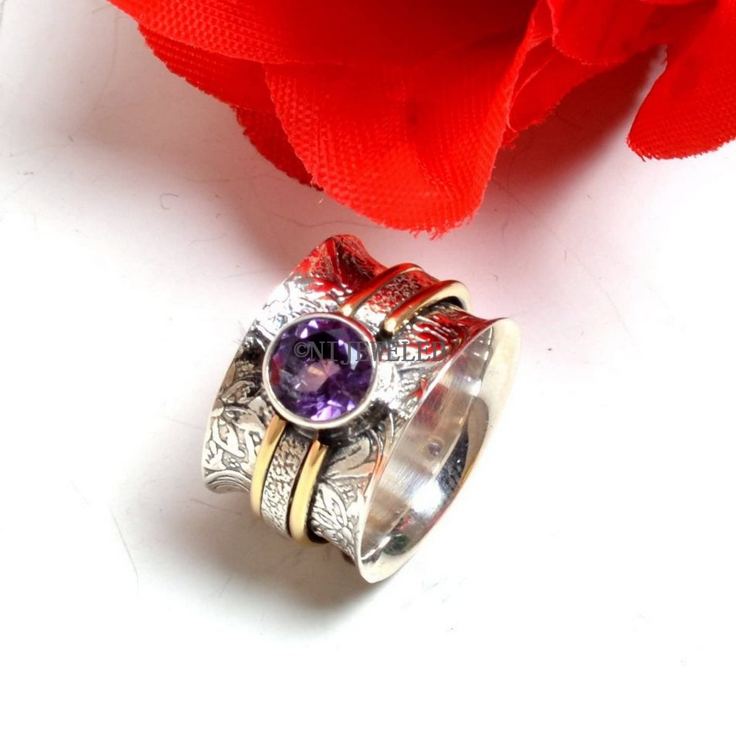 925 Silver Spinner Ring for Anxiety Relief - Yoga & Meditation Jewelry Gift for Women