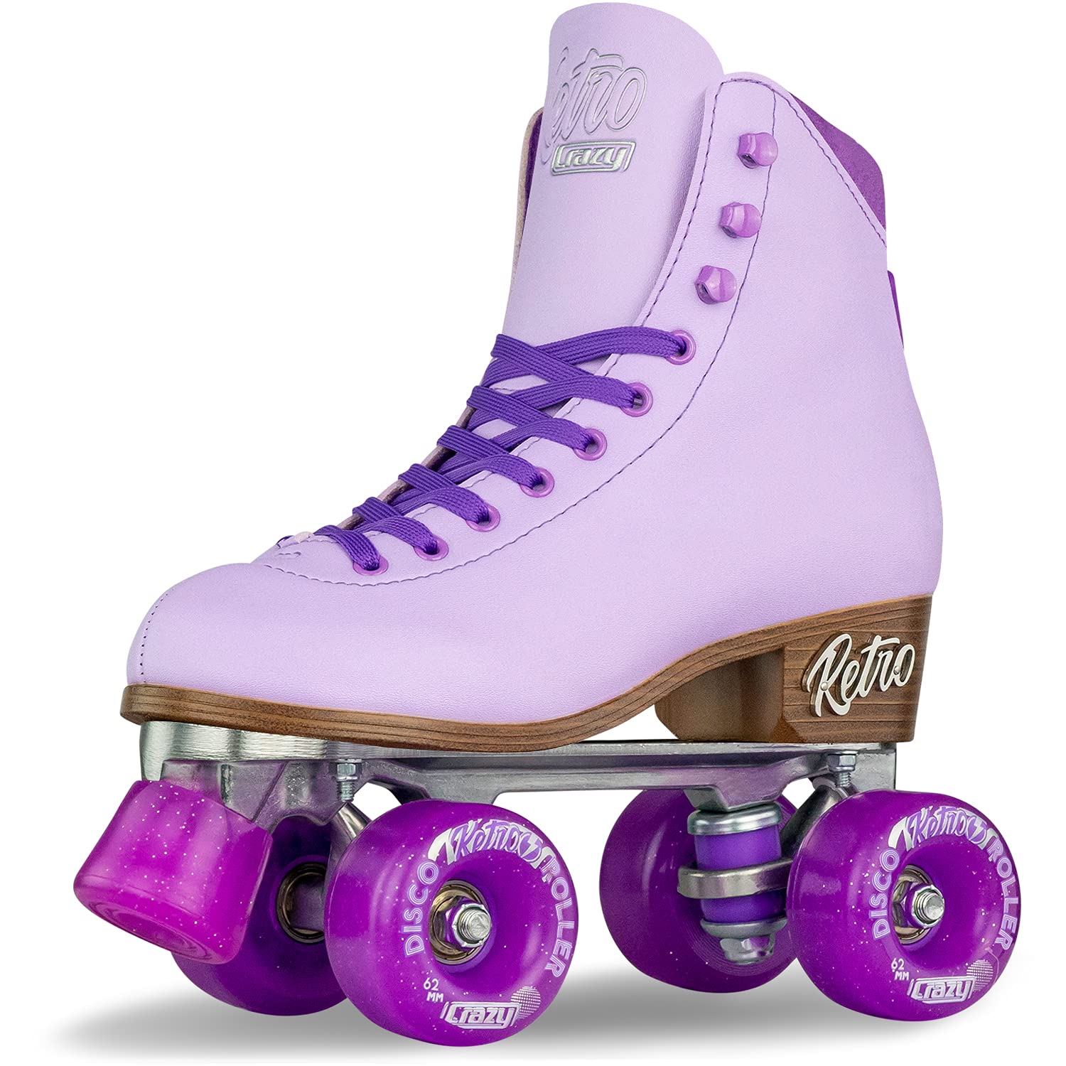 Crazy Skates Retro Roller Skates for Women & Girls - Adjustable or Fixed Size Classic Quad Skates | Vintage Style Roller Skating for Rinks, Parks & Outdoor Fun