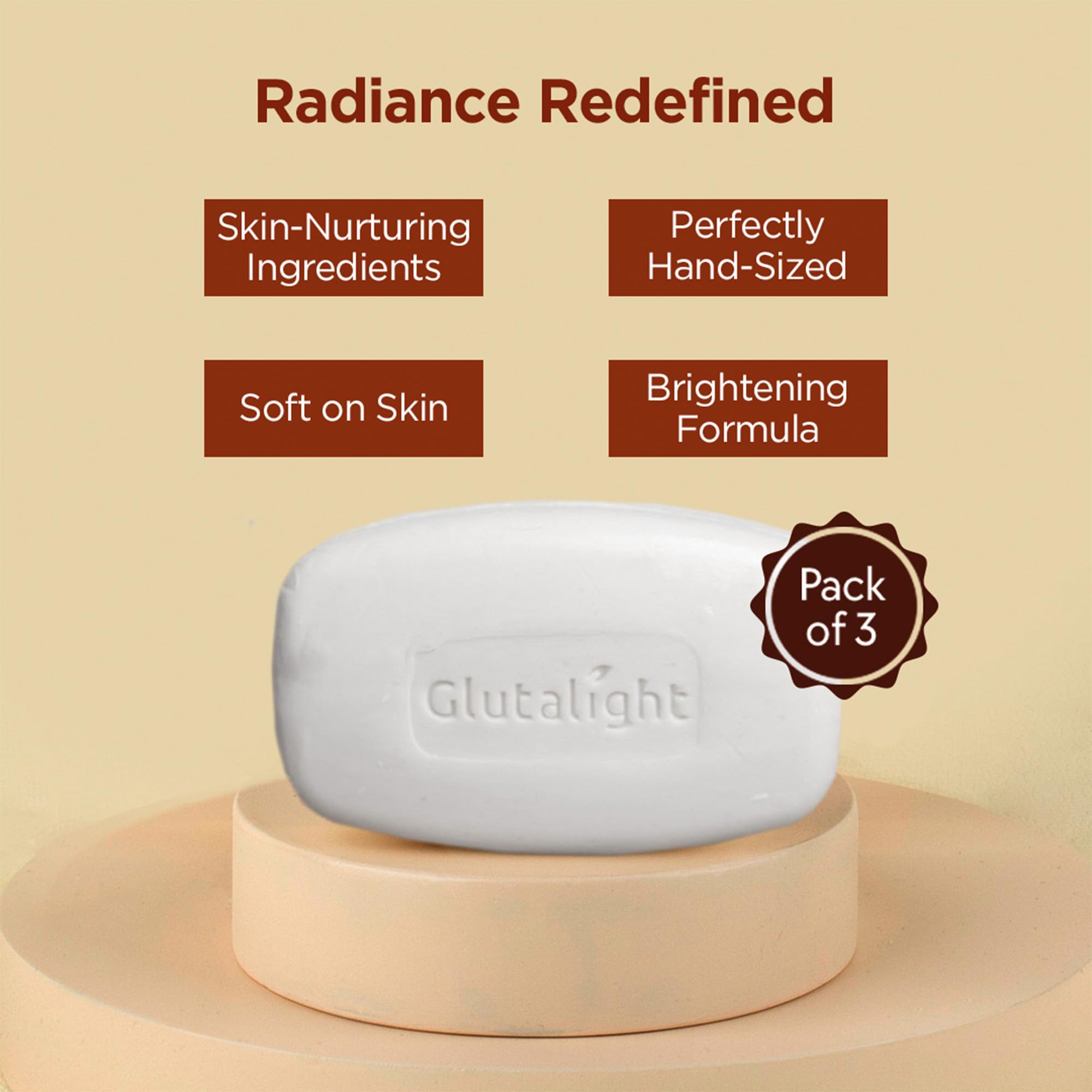 Glutalight Glutathione Soap for Even Skin Tone - Reduces Dark Spots & Fades Pigmentation - Controls Excess Oil for Radiant Glow - Bath Soap Combo Pack of 3 - Perfect for Daily Skincare & Brightening Routine