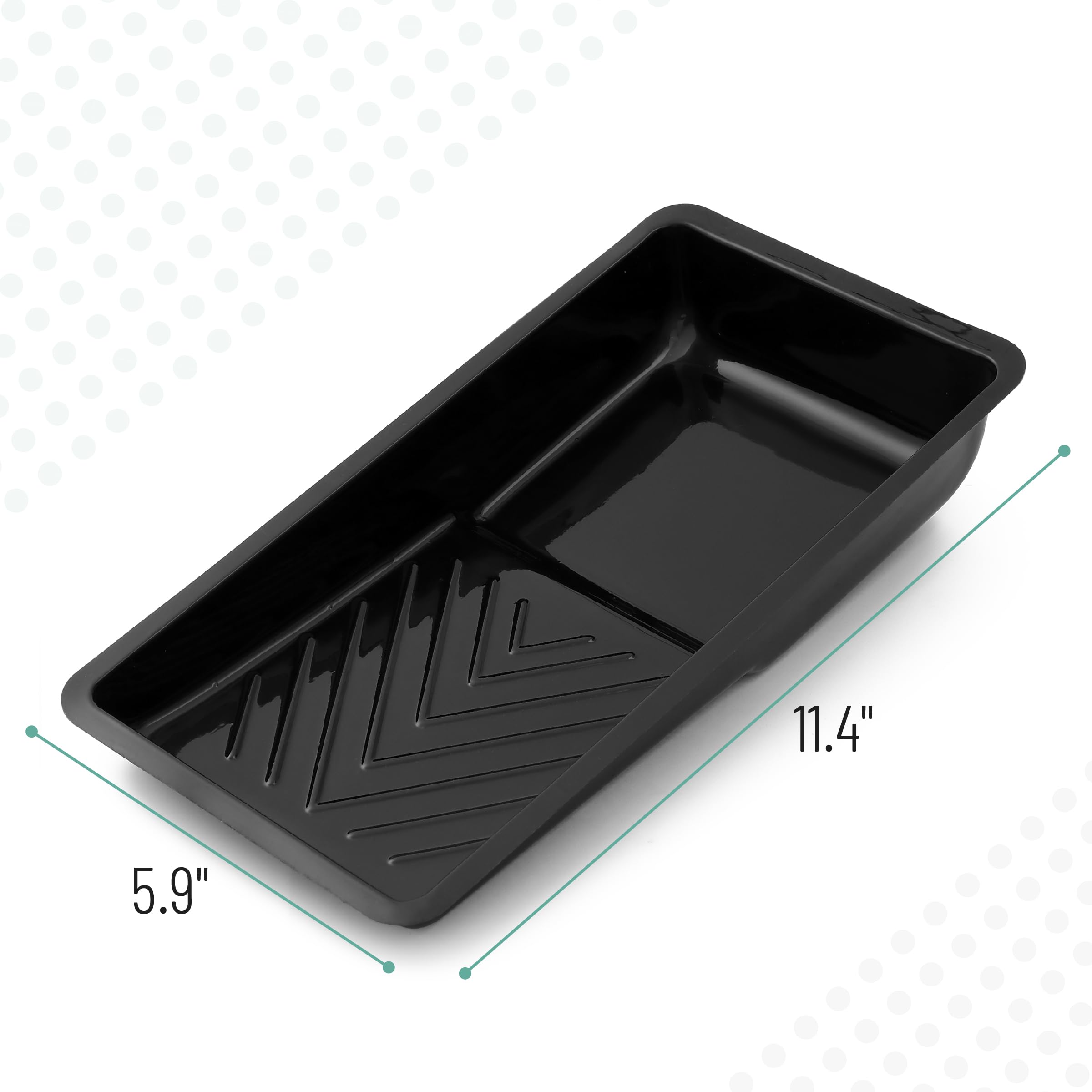 Bates 4 Inch Paint Tray Liners - 12 Pack Disposable Plastic Paint Roller Trays for Walls & Ceilings | Black Paint Pan Liners for Easy Cleanup & DIY Home Painting Projects