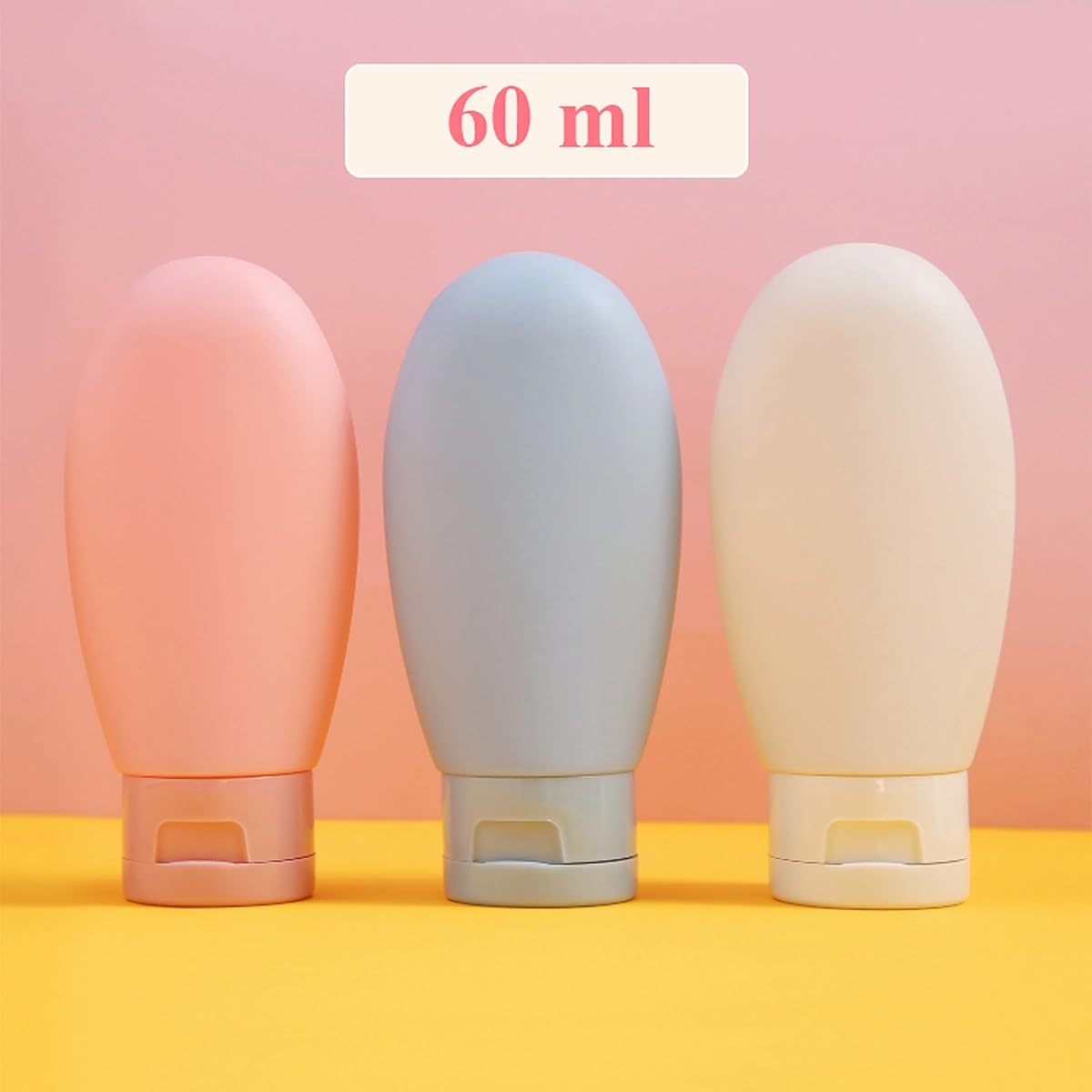 Wolpin 3-Pack Refillable Travel Bottles for Toiletries - 60ml Leak Proof Silicone Containers for Cream, Shampoo, Hand Wash & Lotion - Perfect for Air Travel, Gym, Camping & Vacation Essentials