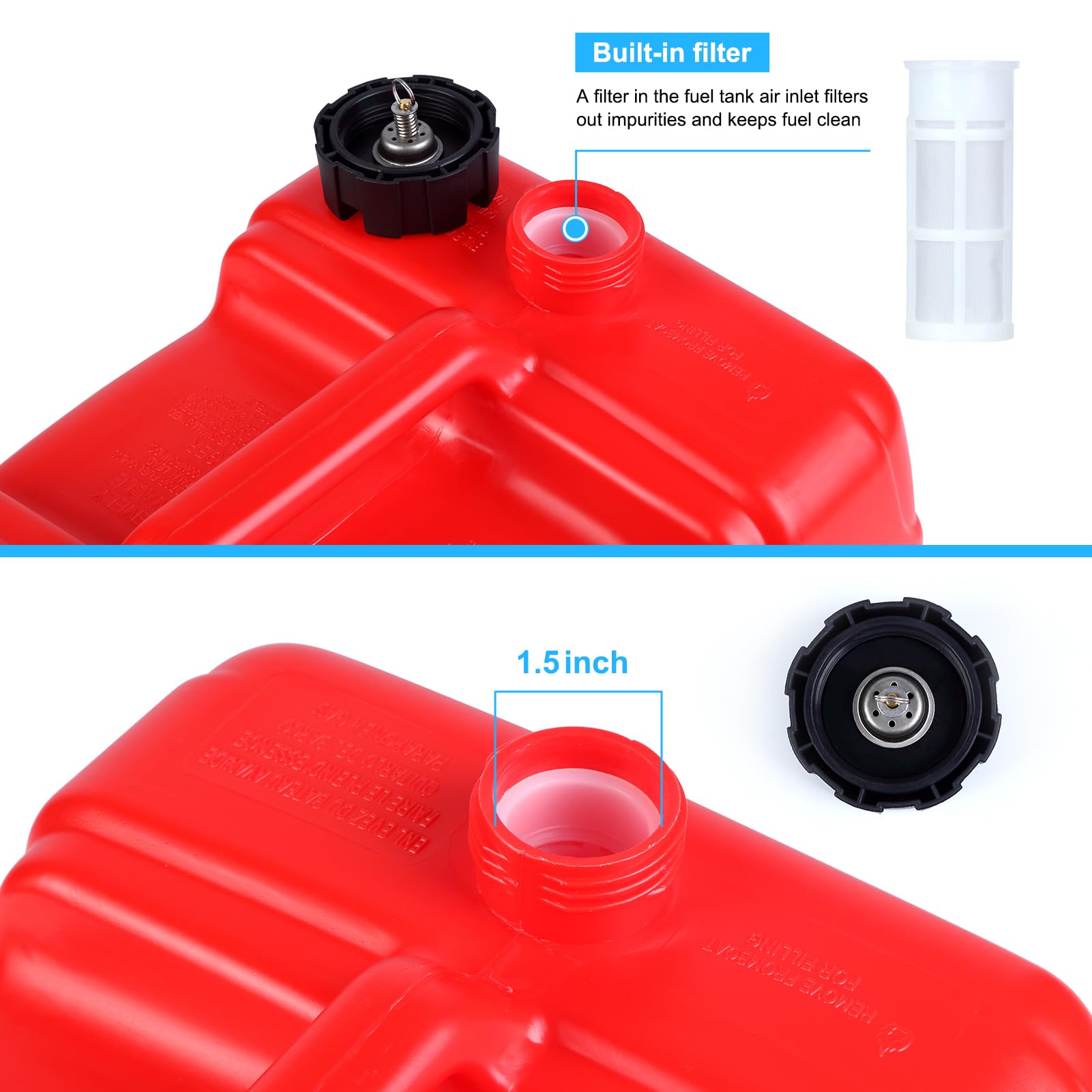 GARVEE 3 Gallon Portable Fuel Tank with Handle - Lightweight & Easy to Carry Gasoline Container for Lawn Mowers, Generators, ATVs, and Outdoor Equipment - Perfect for Camping, Emergency Preparedness, and Farm Use