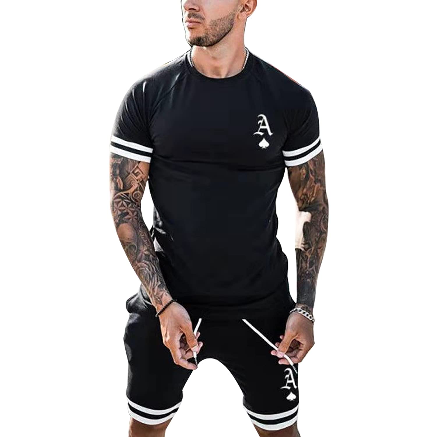 Men's 2-Piece Sportswear Set - Breathable T-Shirt & Running Shorts for Jogging, Gym Workouts & Fitness Training | Perfect for Running, Training & Active Lifestyle