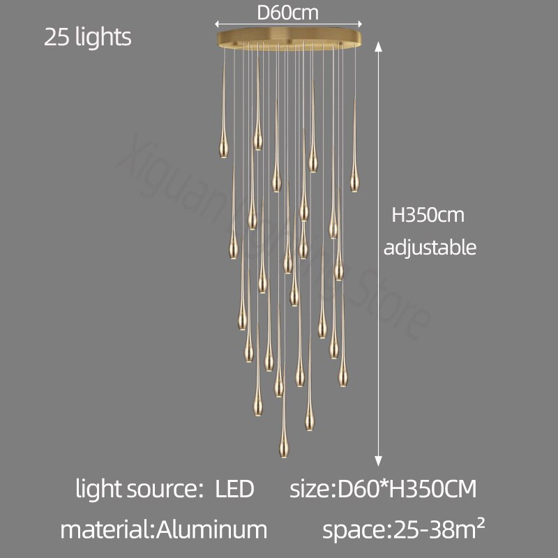 Elegant Staircase Chandelier - Modern Circular Cone Design Crystal Pendant Light for Hallway, Foyer & Stairwell - Perfect for Home Decor & Luxury Ambience Lighting