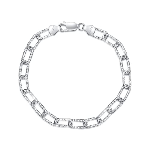 Paperclip Chain Anklet-5.2mm White Gold