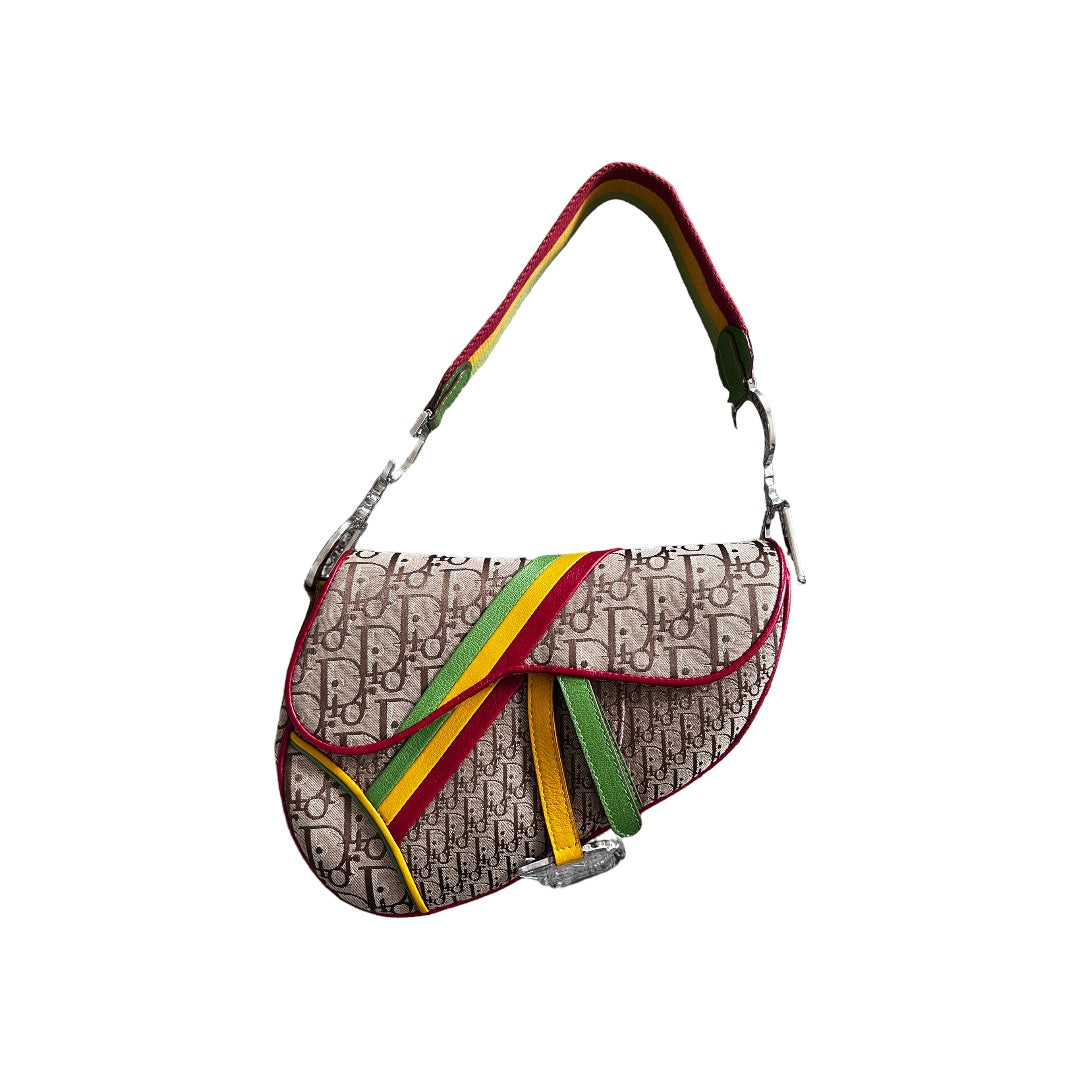 Vintage Dior Rasta Saddle Bag - Authentic Designer Handbag for Women | Perfect for Casual Outings, Date Nights & Fashion Events