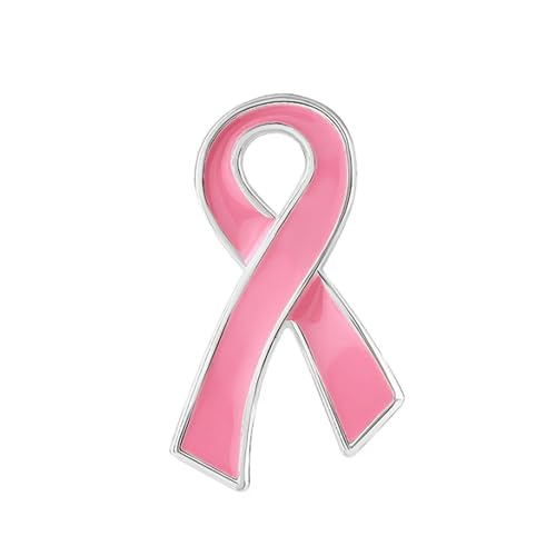 Large Flat Pink Ribbon Lapel Pin