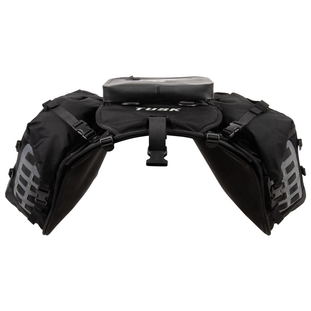 Tusk Off-Road Highland X2 Rackless Luggage System with Base & Standard Heat Shield - Compatible with Honda CRF300L Rally 2021 - Perfect for Adventure Motorcycle Touring & Off-Road Travel