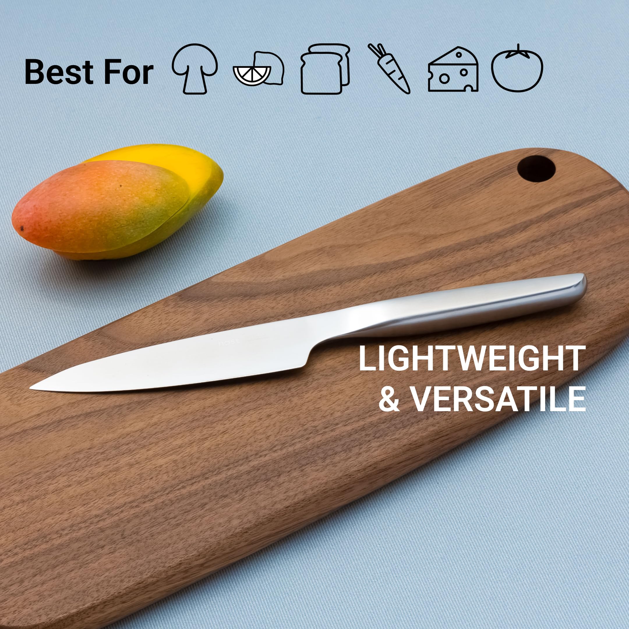 HAST 5.3-inch Ultra-Sharp Professional Vegetable Knife - Japanese Carbon Steel Kitchen Knife with Ergonomic Award-Winning Design - Perfect for Chopping, Slicing & Dicing Vegetables, Fruits & Herbs