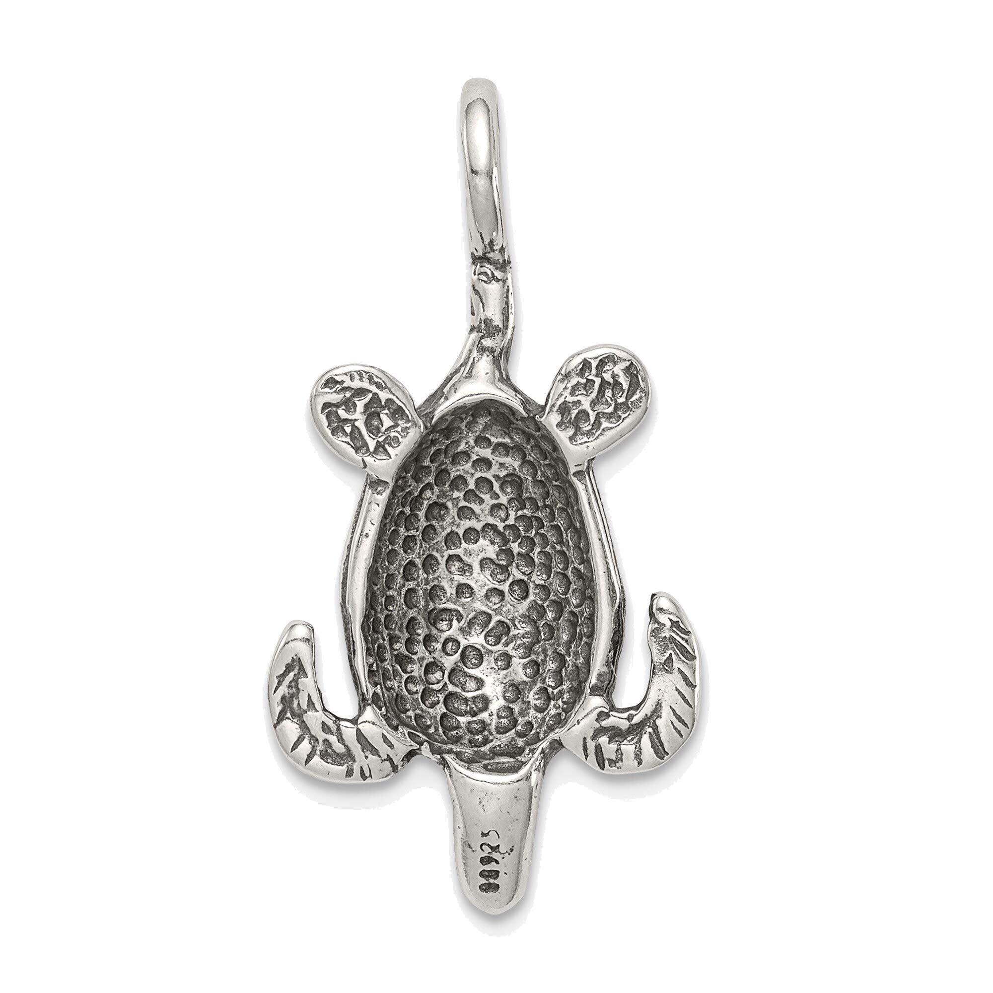 Bonyak Jewelry Sterling Silver Sea Turtle Pendant - Handcrafted Vintage Style Necklace for Women | Perfect for Beach Vacations, Boho Fashion & Nature Lovers
