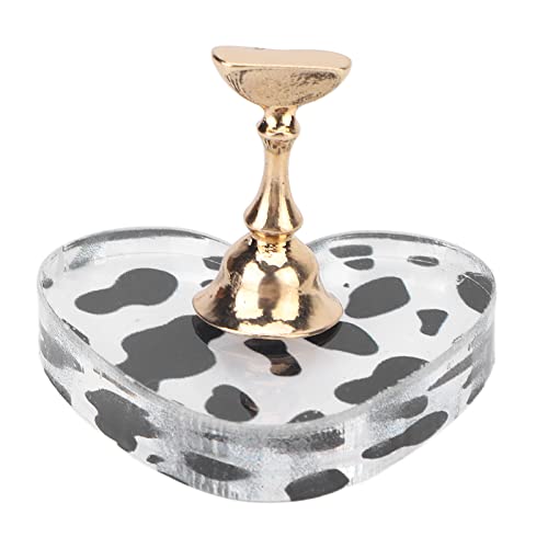 Premium Magnetic Acrylic Nail Tip Practice Stand - Cow Texture DIY Nail Display Holder for Salon & Home Manicure | Perfect for Nail Art Training, Salon Organization & DIY Manicure Practice (Gold)