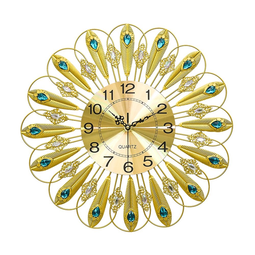 WEEDAY Peacock Wall Clock - Silent Non-Ticking Modern Home Decor for Living Room, Bedroom, Office | Elegant Hanging & Tabletop Decoration for Home & Gift Giving