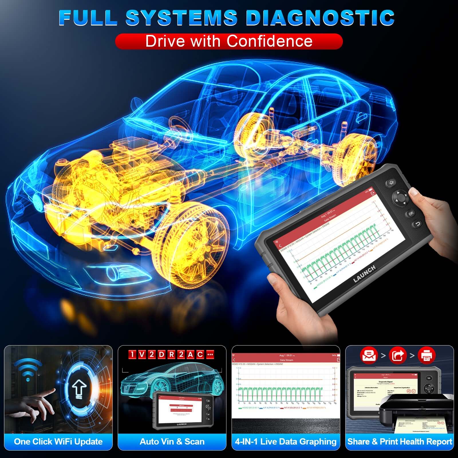 2025 Launch X431 CRP919E Lite OBD2 Scanner - All System Diagnostic Tool with 32+ Services & FCA Function for Car, Truck, SUV - Professional Automotive Diagnostic Equipment for Mechanics & DIY Enthusiasts