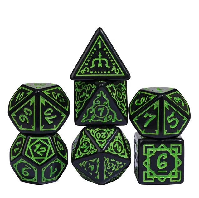 Verdant RPG Dice Set - Cryptic Knots Design for Dungeons & Dragons, Pathfinder & Tabletop Gaming | Perfect for Fantasy Role-Playing Games & Collectors