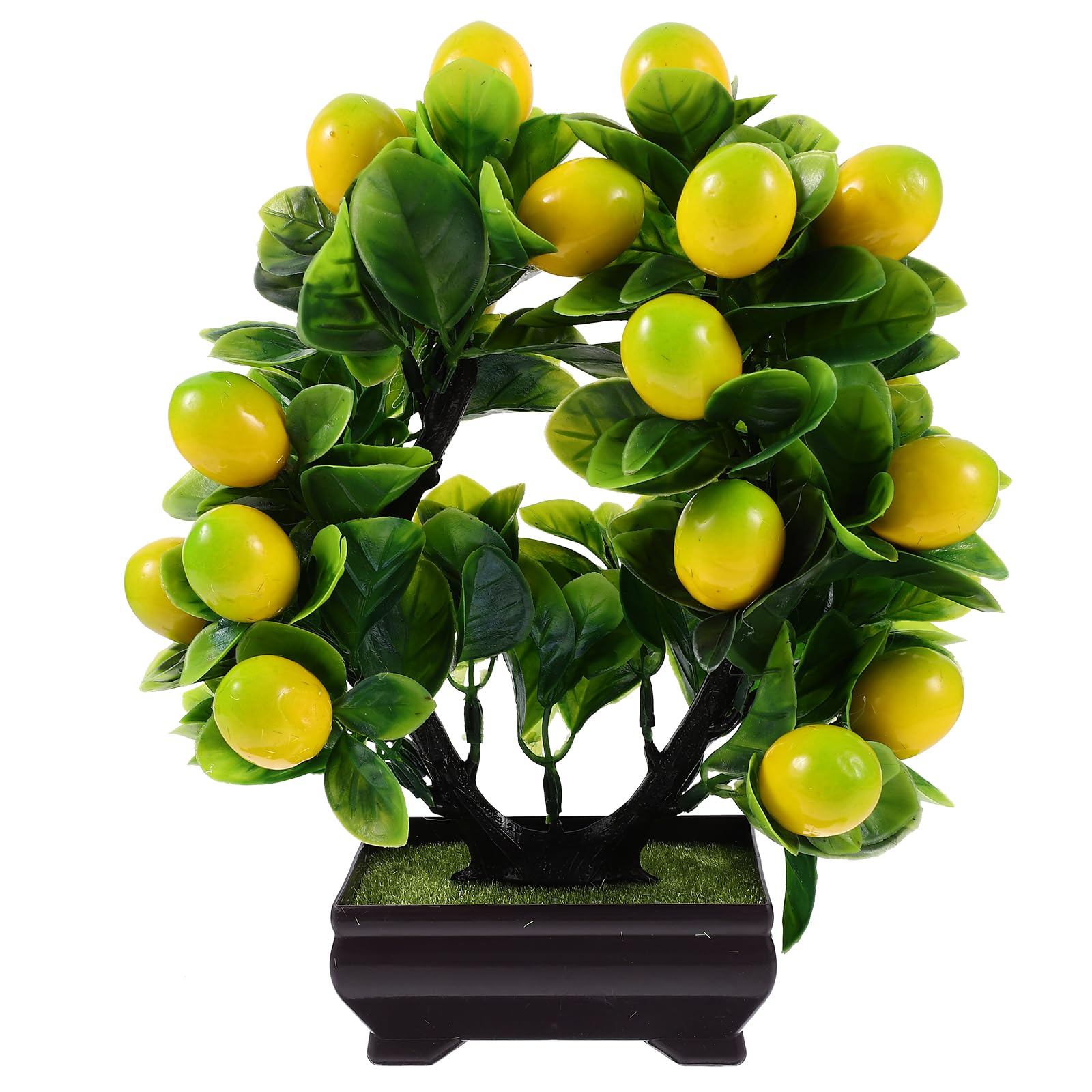 LOGOFUN Artificial Lemon Tree Bonsai - Fake Mini Potted Plant for Indoor & Outdoor Decor - Perfect for Home, Kitchen, Office, Desktop, and Tabletop Decoration - Adds Fresh Citrus Vibes to Any Space