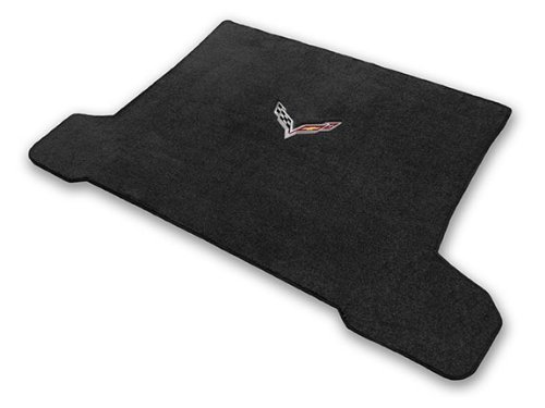 2014-2015 Chevrolet Corvette C7 Stingray Ebony Floor Mats - Premium Cargo Liner with Racing Flags Logo - Perfect for Road Trips & Car Shows