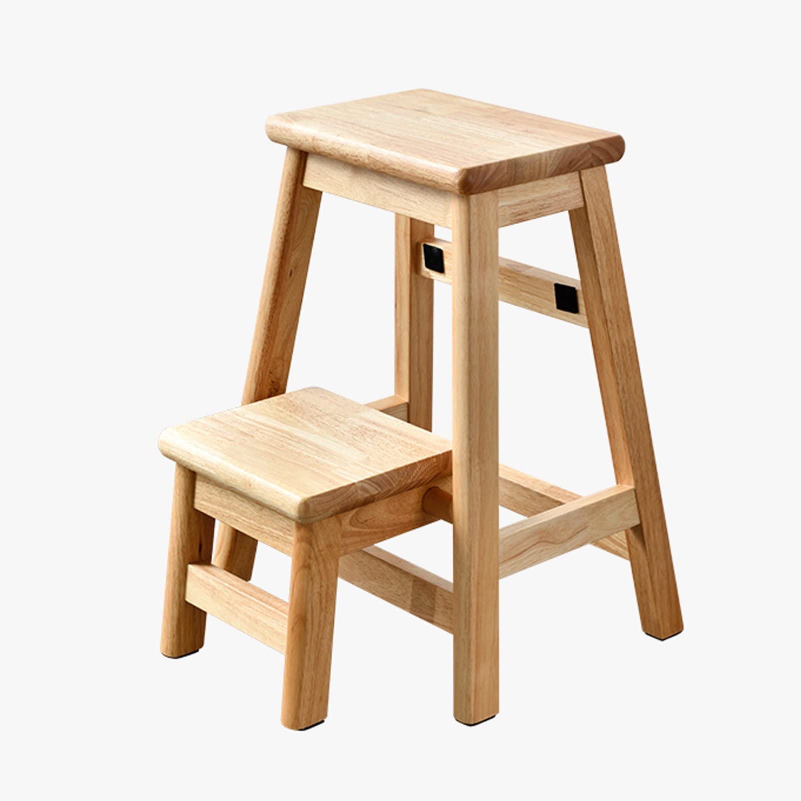 2-Step Folding Ladder Stool - Portable Wooden Step Stool for Home, Office, Garden & Library - Perfect for Reaching High Shelves, Organizing, and DIY Projects