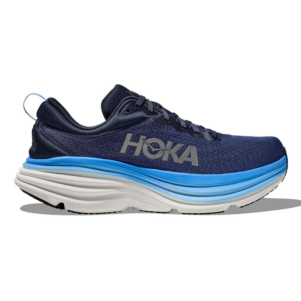 Hoka Bondi 8 Running Shoes for Men - Outer Space/All Aboard Color - Size 8.5 D Medium - Cushioned Road Running & Walking Shoes for Comfort & Support