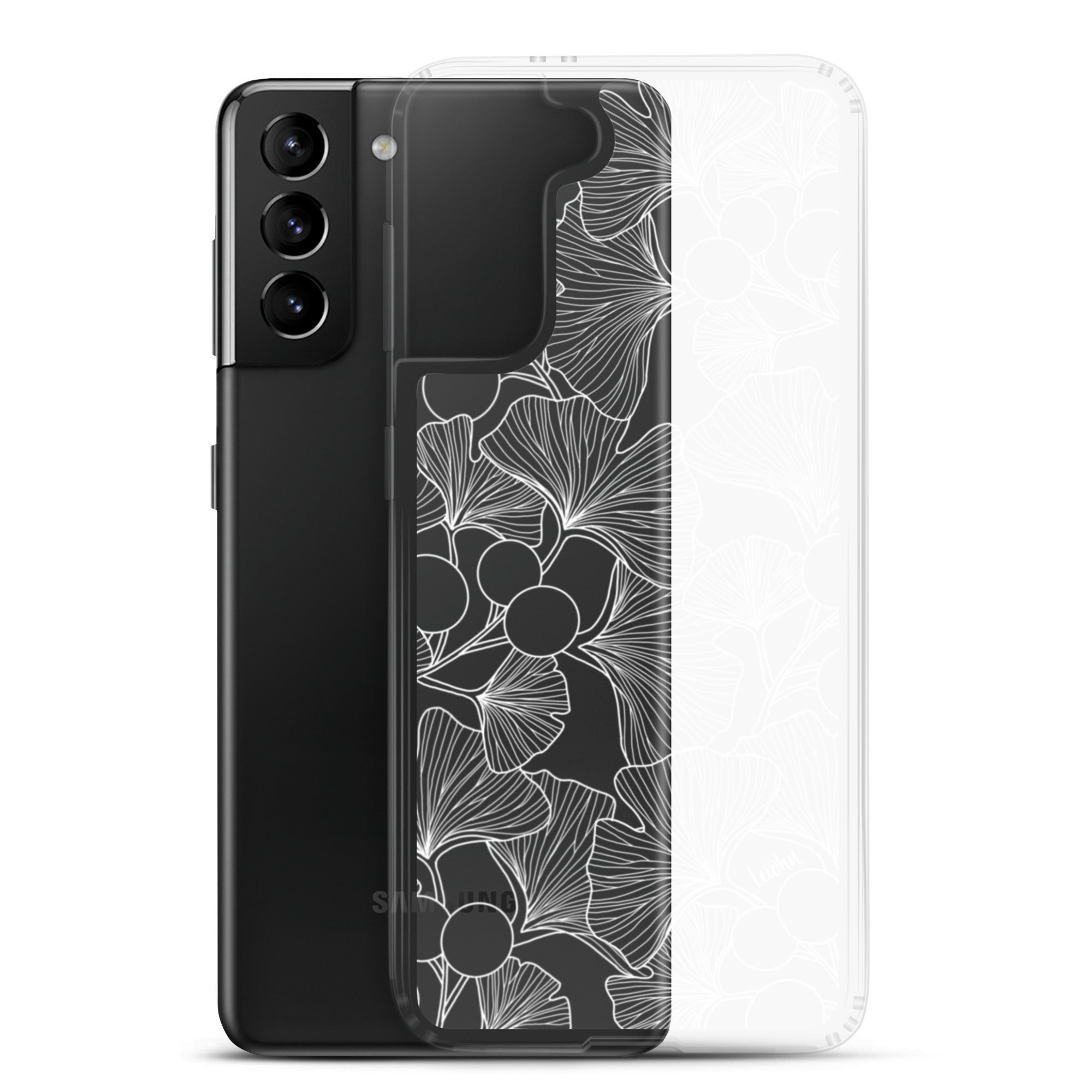 Premium Gingko Clear Case for Samsung Galaxy - Slim Protective Phone Cover for Everyday Use, Travel & Work