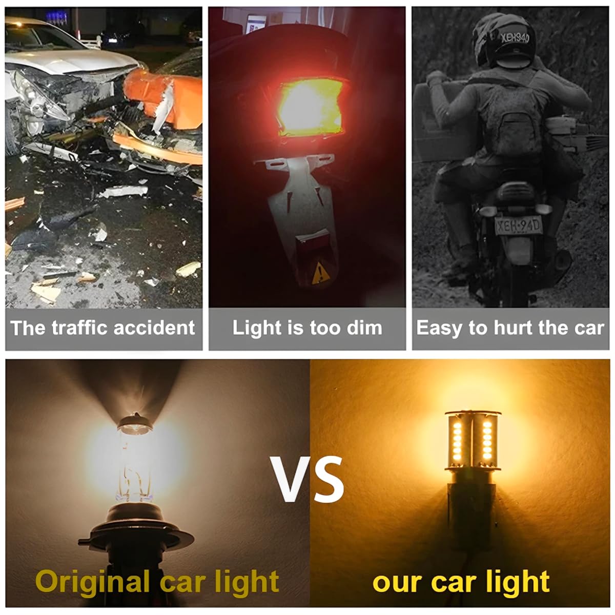 BESULEN 1157 Car LED Bulbs - 4PCS Super Bright 12V LED Backup Reverse Lights & Brake Stop Signal Bulbs for Trucks, Motorcycles - Durable Replacement Tail Lights for Enhanced Safety & Visibility