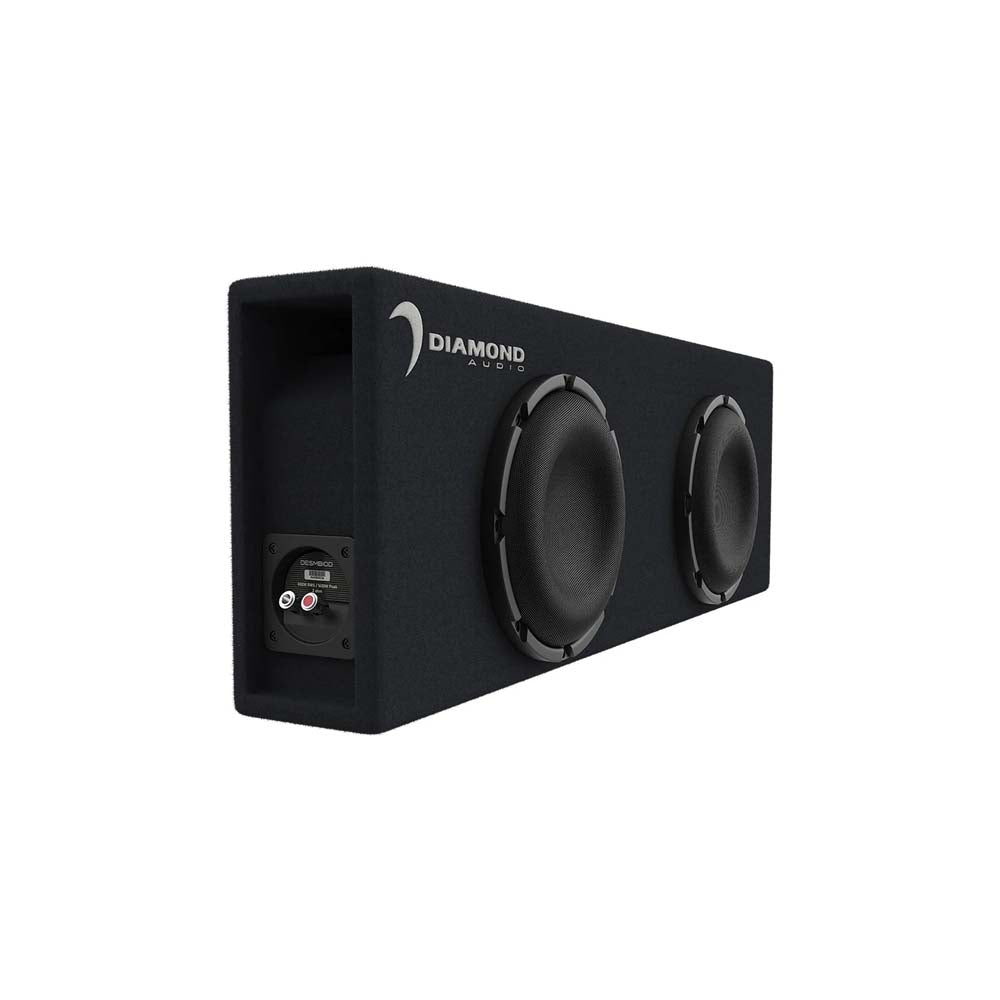 Diamond Audio DESMB10DA 10-Inch 1600W Peak Power 2-Ohm Slot Vented Active Subwoofer Enclosure - Perfect for Car Audio Systems & Bass Enhancement