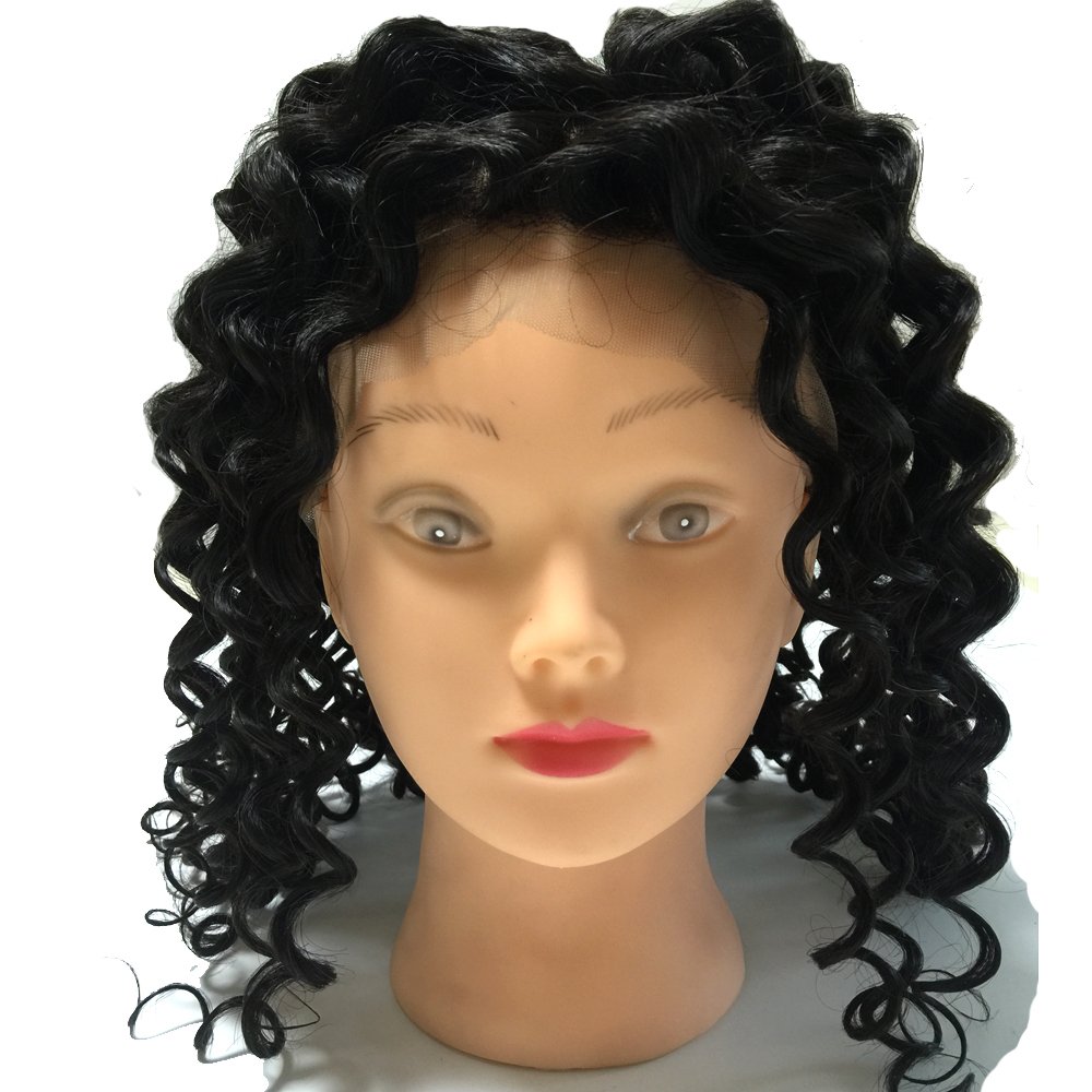 Brazilian Deep Wave Curly Hair Bundles with 360 Lace Frontal - 3 Bundles (18