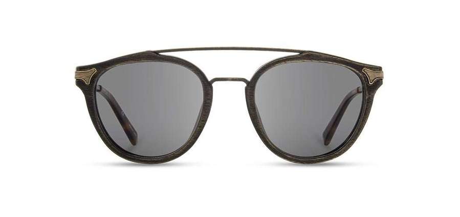 Shwood Kennedy Wood Sunglasses – Distressed Dark Walnut Frame with Grey Polarized Lenses – Stylish & Durable for Outdoor Activities, Driving, and Beach Days