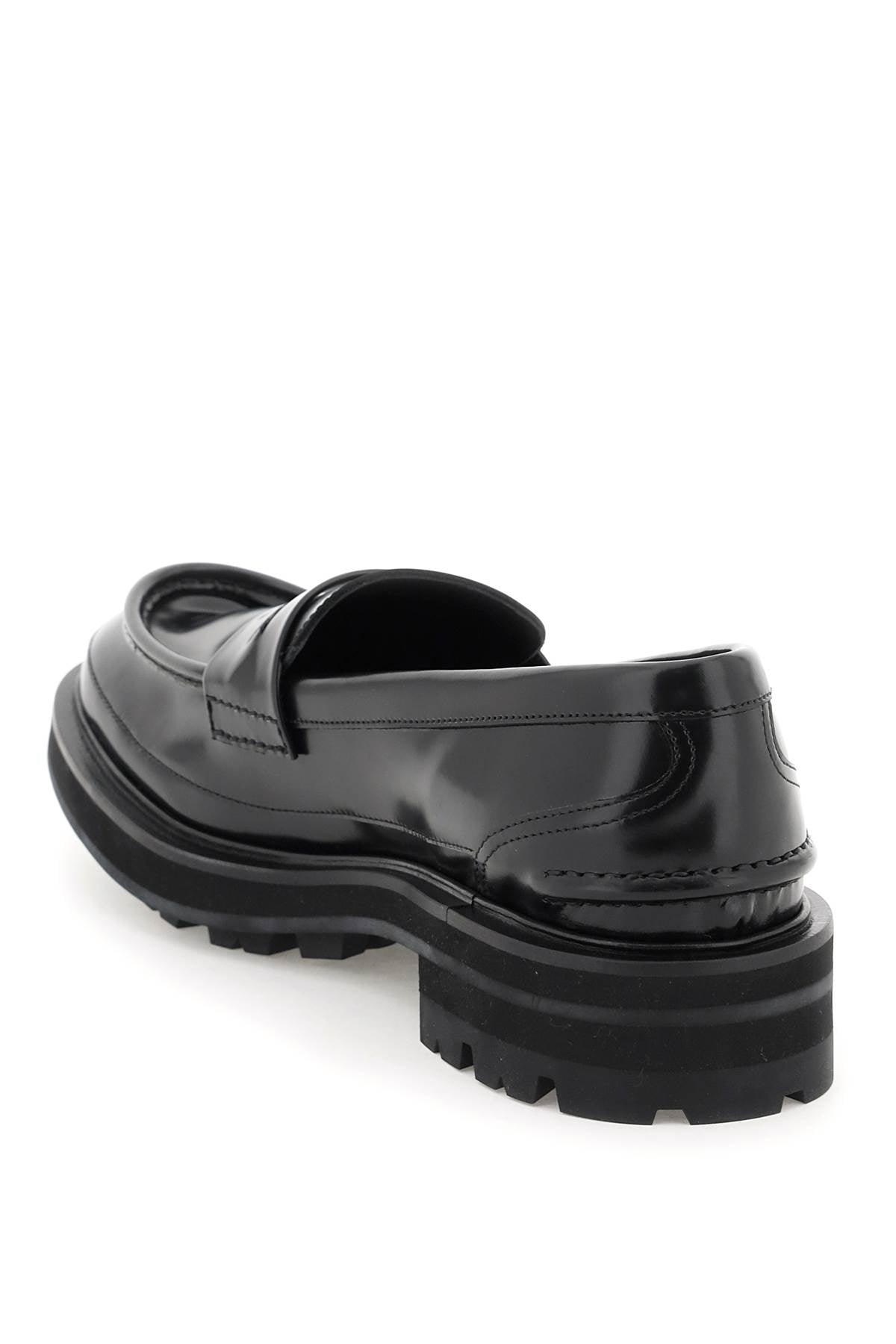 Alexander McQueen Brushed Leather Penny Loafers - Stylish & Comfortable Men's Dress Shoes for Work, Office & Formal Occasions