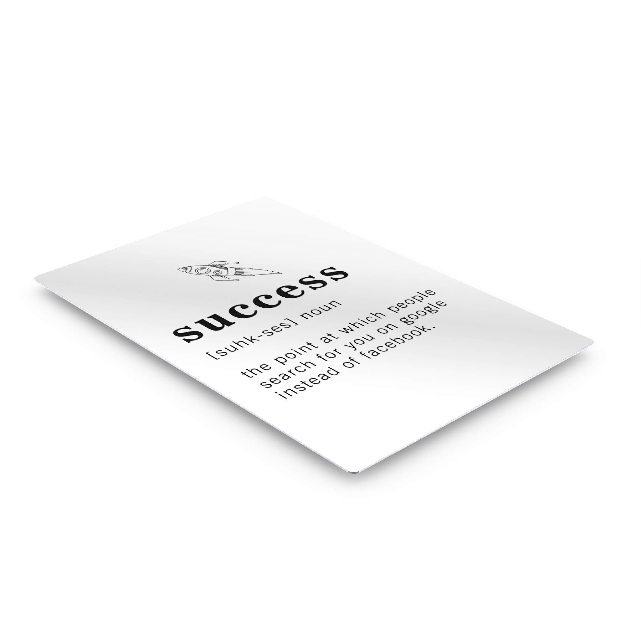 Funny Noun Dictionary Definition of Success Metal Print - Inspirational Quote Wall Art for Office, Living Room, Bedroom & Bathroom - 24x16 Inches Ready to Hang Home Decor - Made in USA - Perfect for Gifts, Motivational Spaces & Modern Interior Design