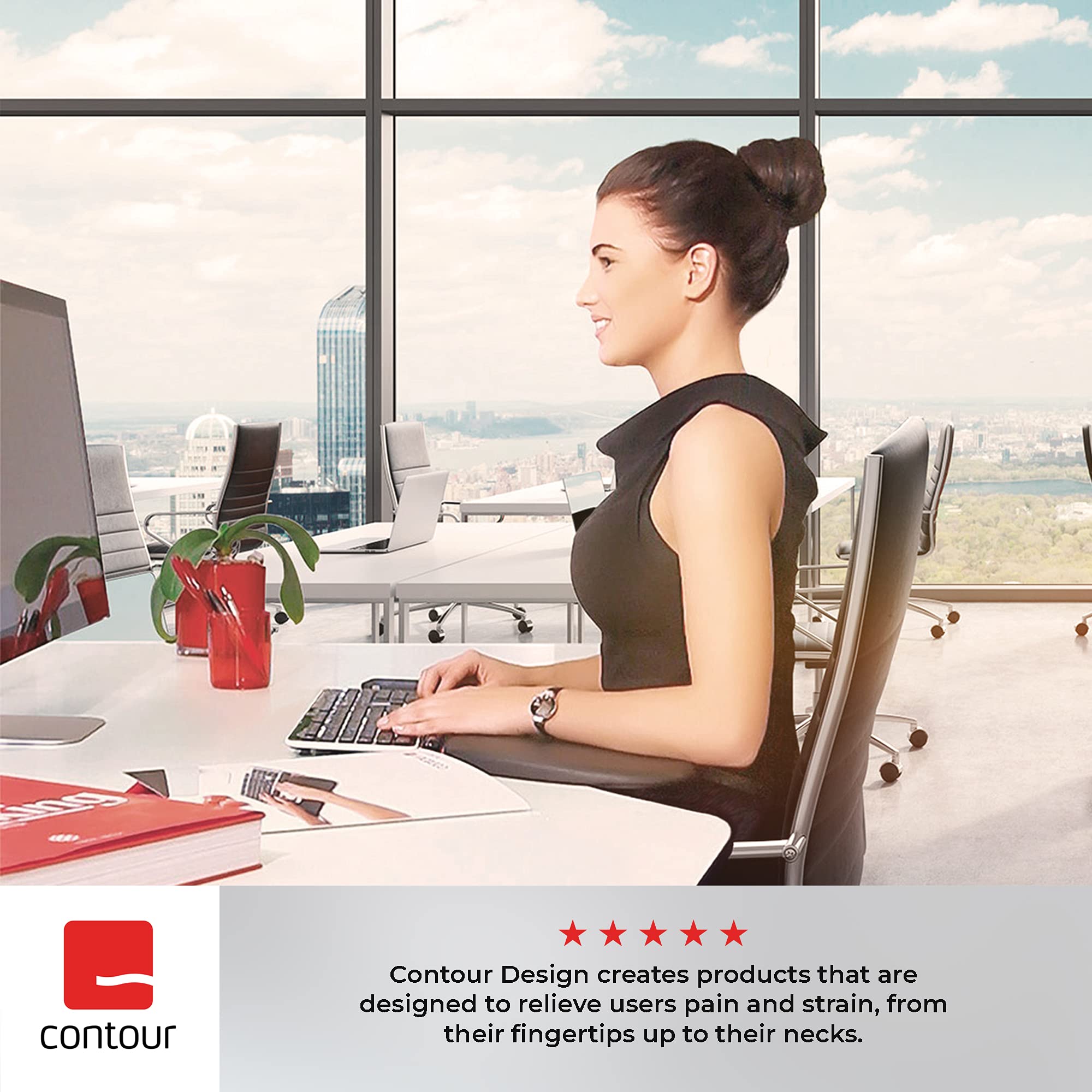 Contour Design Universal Arm Support - Ergonomic Forearm Rest for RollerMouse Red - Adjustable Wrist Support for Mouse & Keyboard - Desk Clamp Reduces Strain & Fatigue - Perfect for Office Work & Gaming Setup
