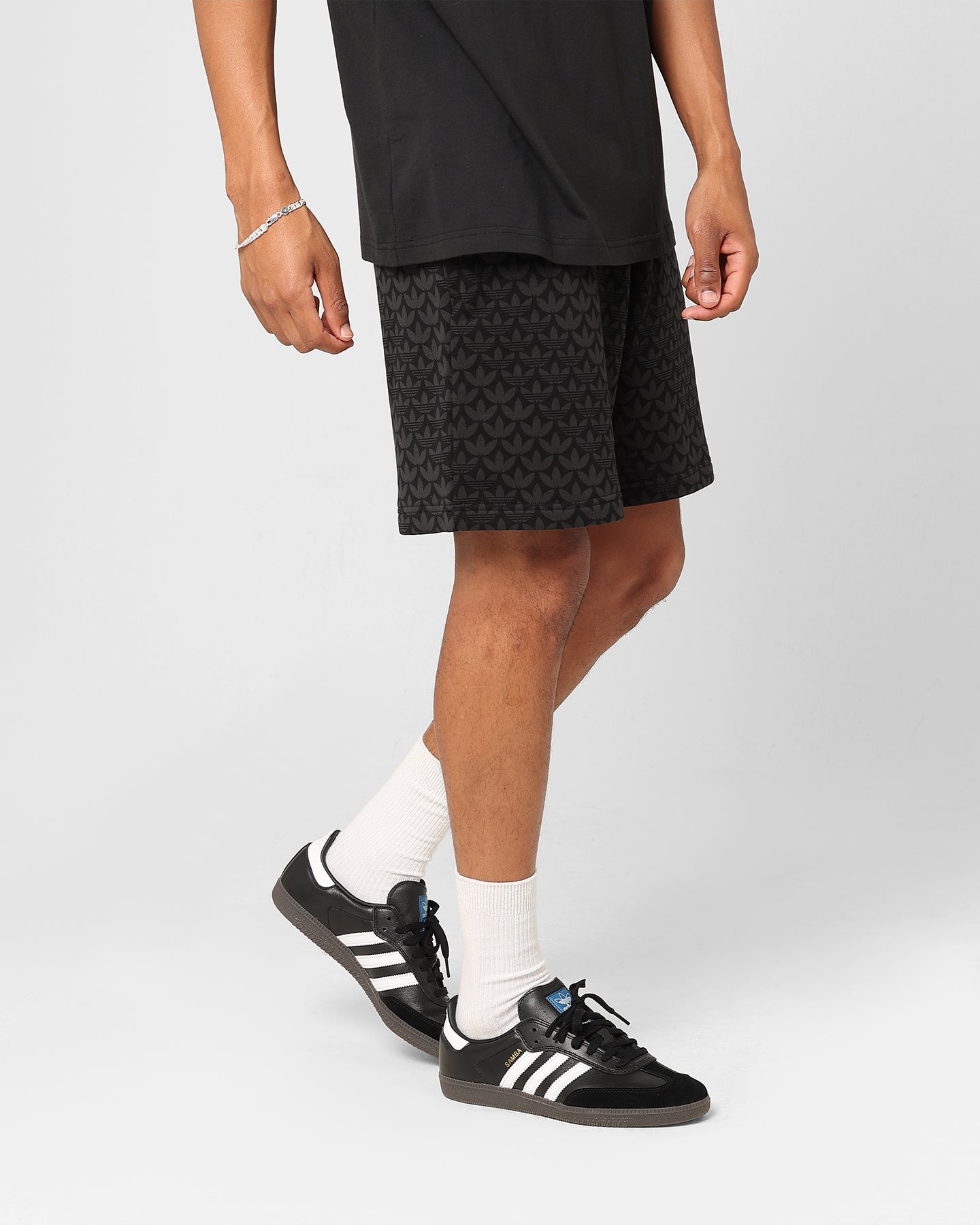Adidas Monogram Graphic Shorts for Men - Black Athletic Running Shorts with Comfortable Fit - Perfect for Gym, Workout, and Casual Wear