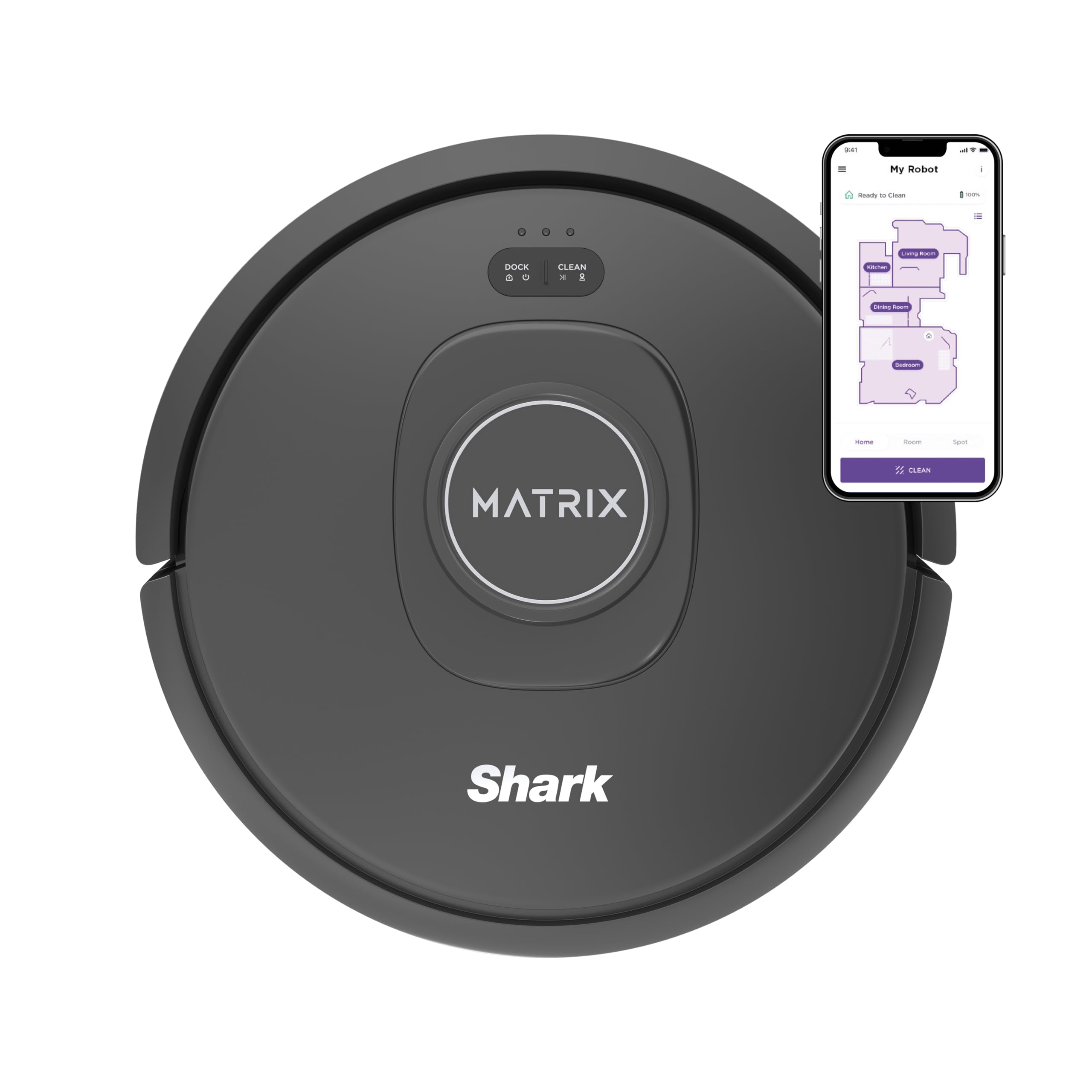 Shark R-RV2310 Matrix Robot Vacuum - Self-Cleaning Brushroll, Smart Mapping for Carpets & Hard Floors (Renewed) | Perfect for Pet Hair, Daily Cleaning & Large Homes