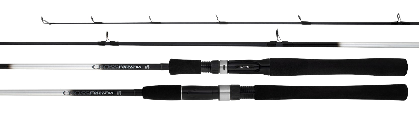 Daiwa 22 Crossfire Spinning Fishing Rod - Lightweight Graphite Rod for Freshwater & Saltwater Fishing - Perfect for Bass, Trout, and Surf Casting