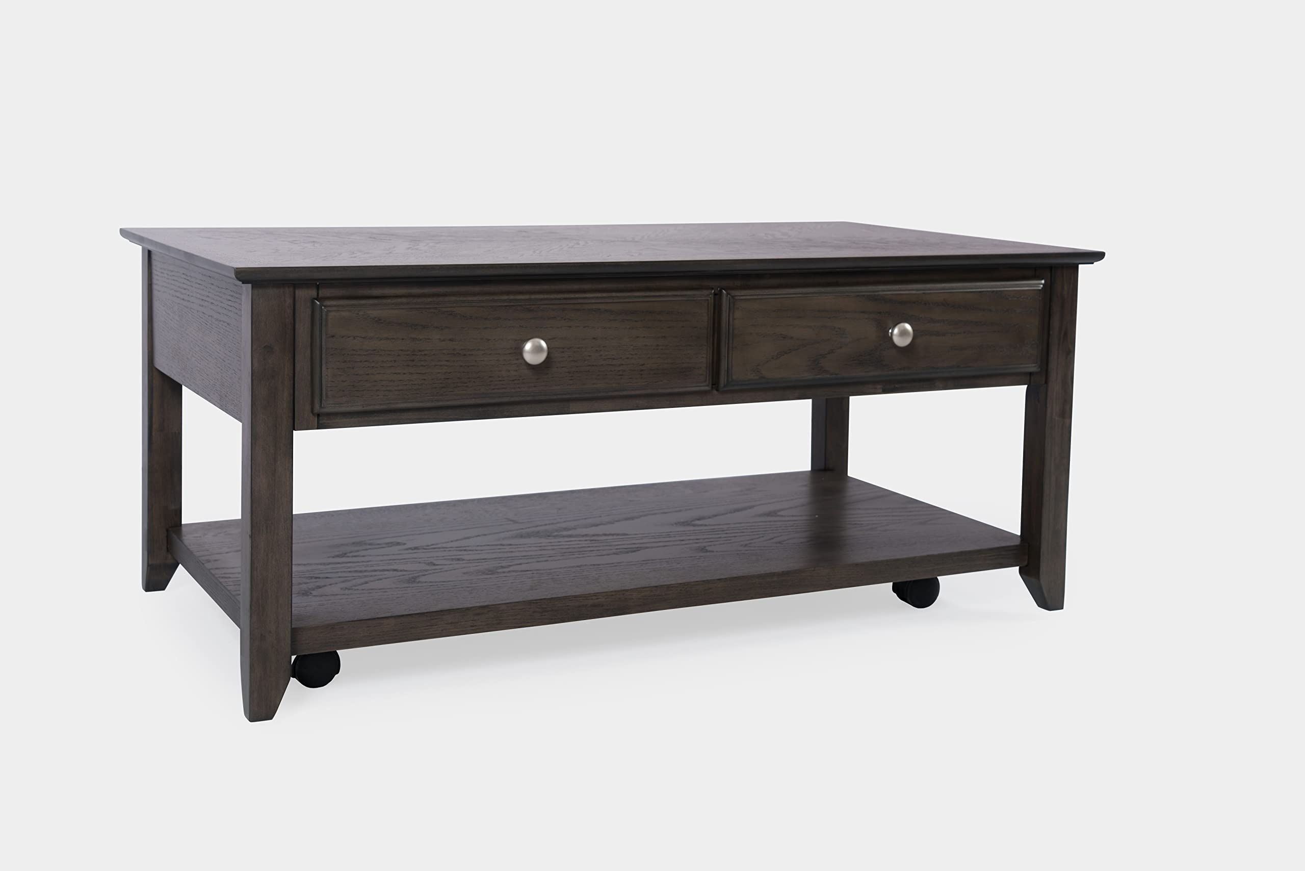 Jofran Inc. Modern Espresso Four-Drawer Coffee Table - Stylish Living Room Furniture for Small Spaces, Perfect for Holding Remote Controls, Magazines & Decor