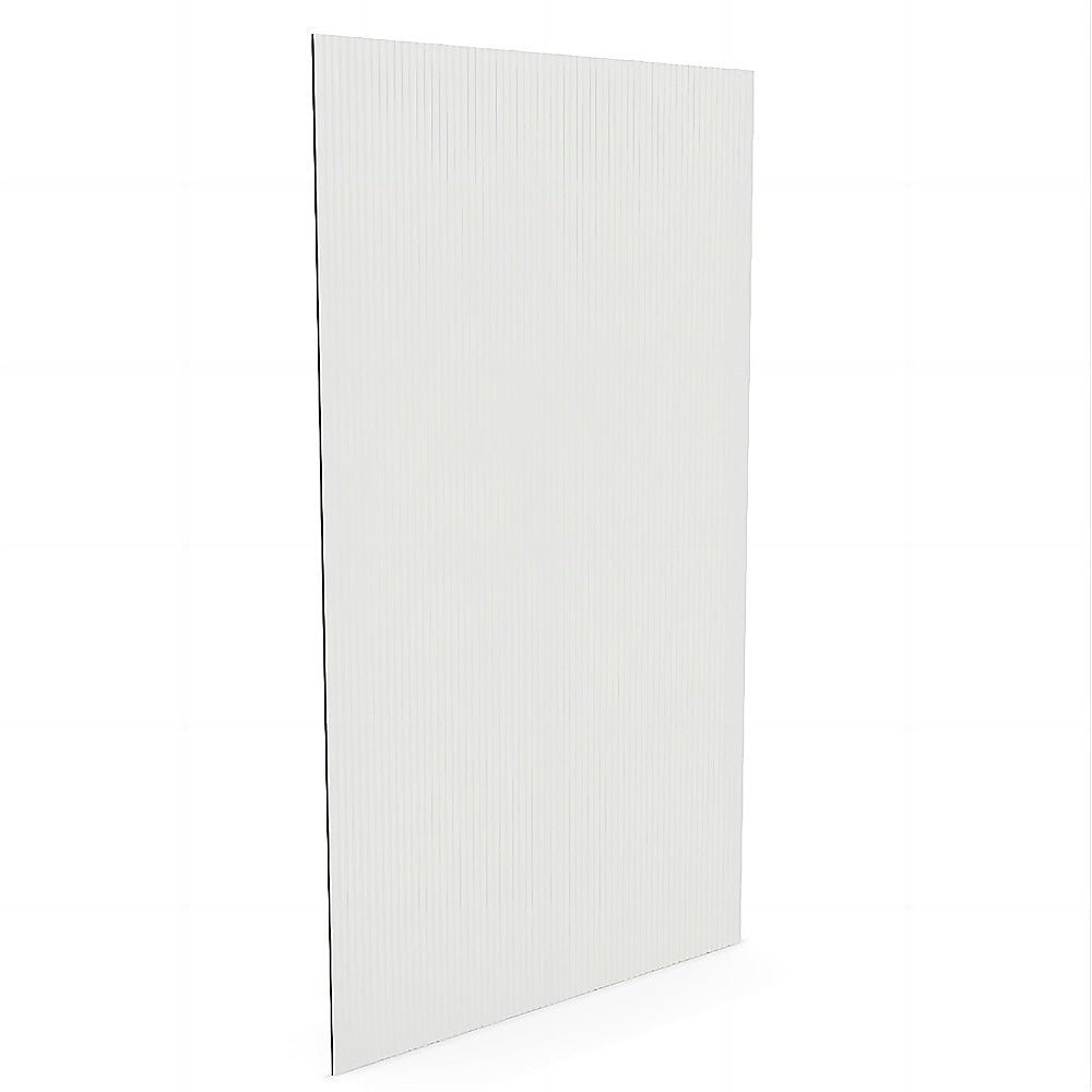 100cm Reeded Glass Shower Screen with Gunmetal Wall Channel - Frameless Bathroom Divider for Modern Home & Spa Experience