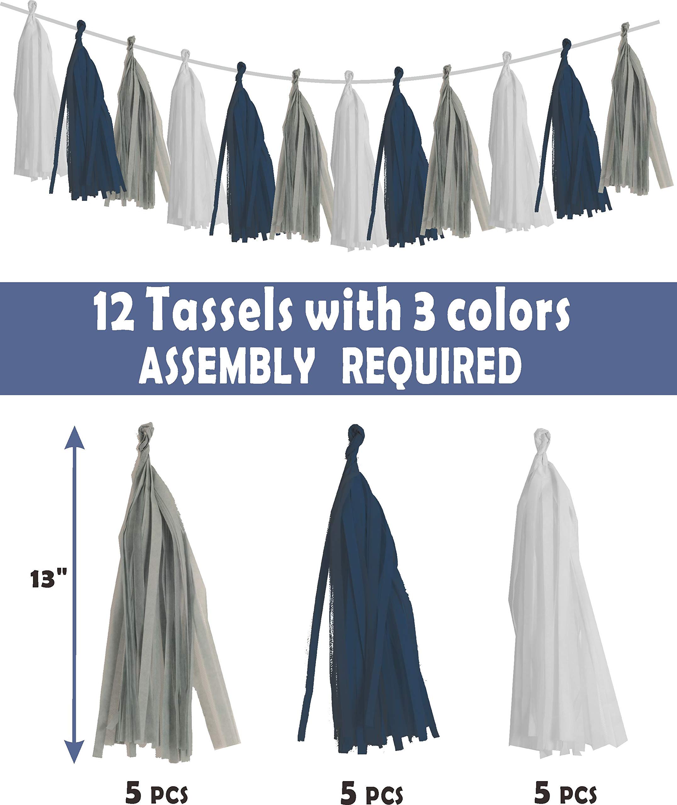 MEANT2TOBE Blue & Grey Elephant Baby Shower Decorations Set - It's a Boy Party Supplies, Nursery Theme Decor for Baby Showers, Gender Reveals & Newborn Celebrations